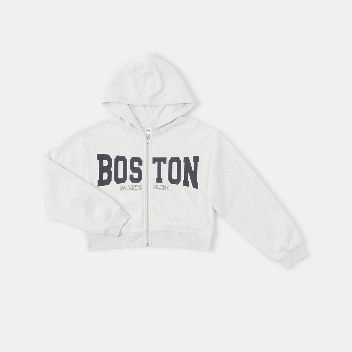 8 Cropped Print Zip Through Hoodie Boston, 8 of 9