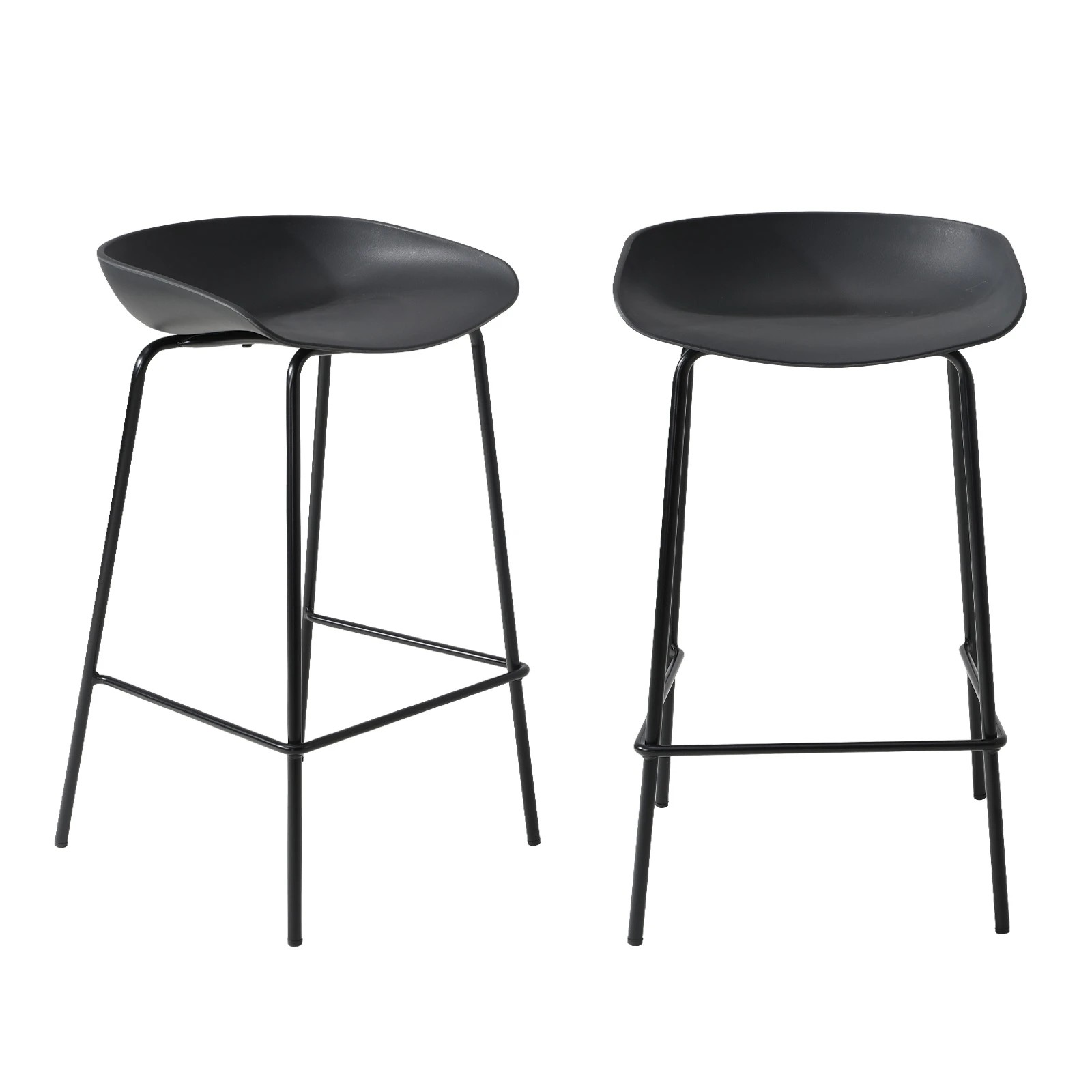 1 Oikiture 2x Kitchen Bar Stools Stool Dinning Counter Chairs Metal
 - Black, 1 of 10