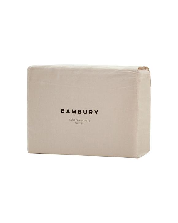 Bambury Temple Organic Cotton Sheet Set Home Bedding - Split King - Beige