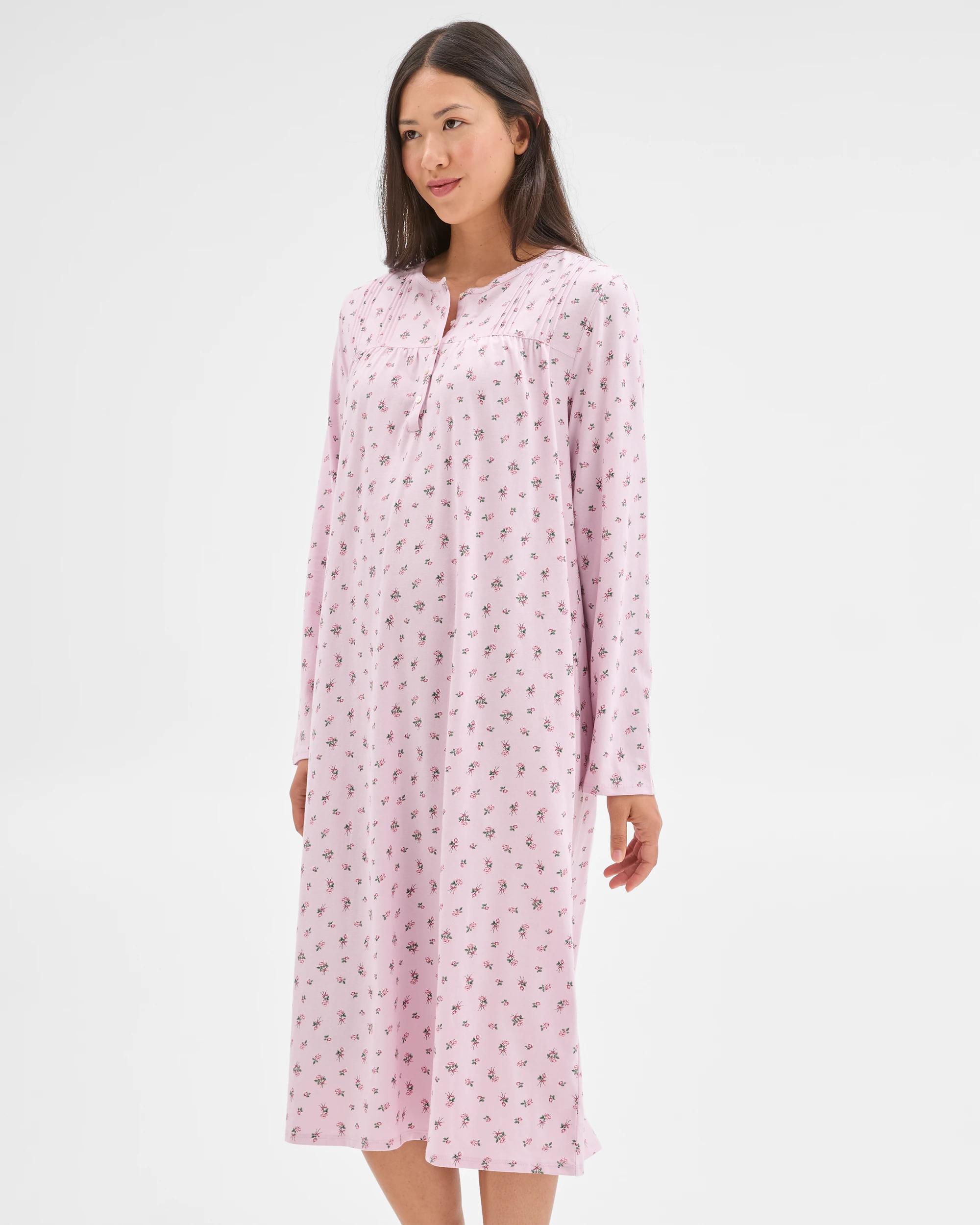 7 Target Woman Australian Cotton Long Sleeve Traditional Pintuck Nightie PINK BOW, 7 of 7