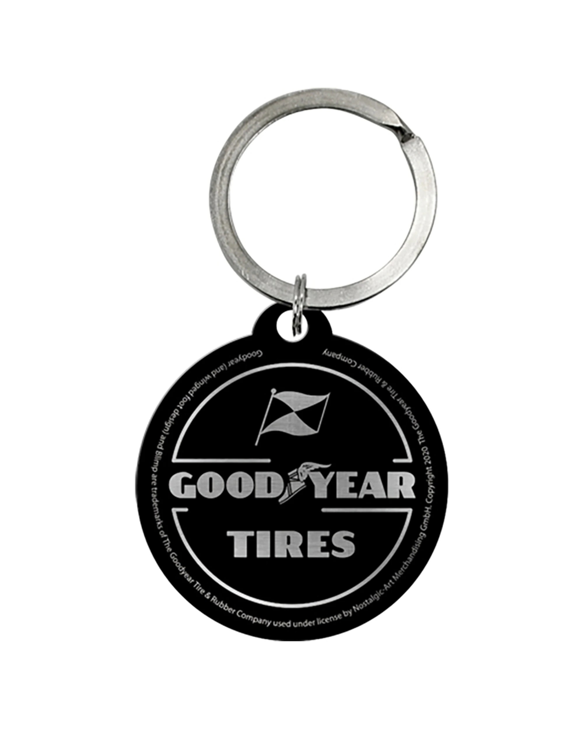 3 Nostalgic-Art Metal Round Keyring Goodyear Wheel Stainless Steel - Multi, 3 of 3