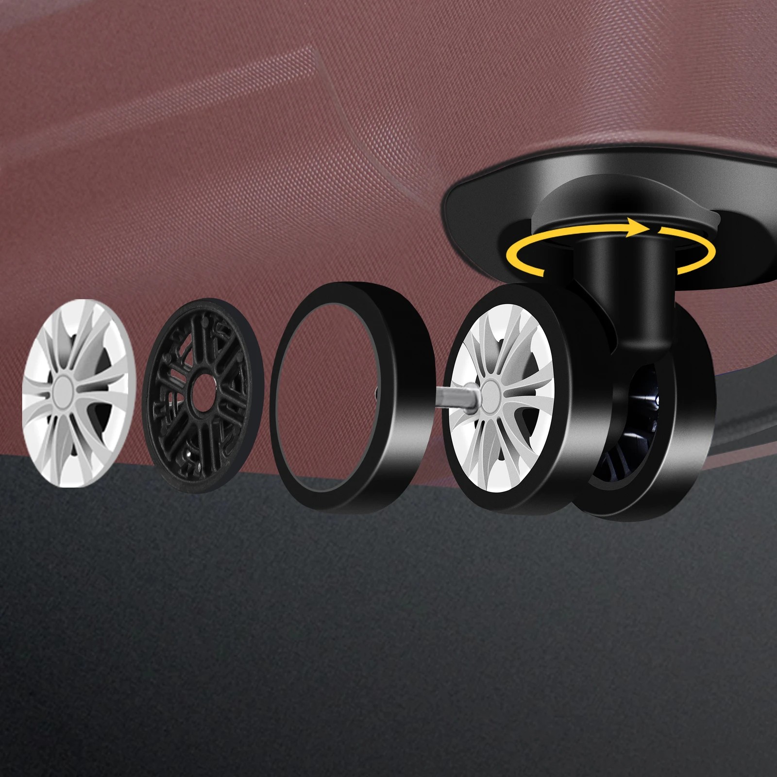 7 Alfordson Luggage 3PCS Set Suitcase Trolley TSA Carry on Hard Case - Pink, 7 of 10