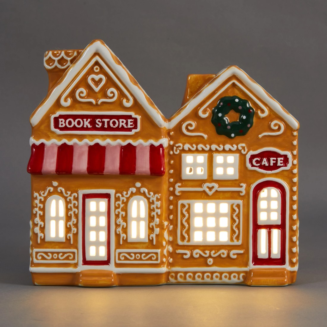 1 Light Up Ceramic Gingerbread Stores, 1 of 6