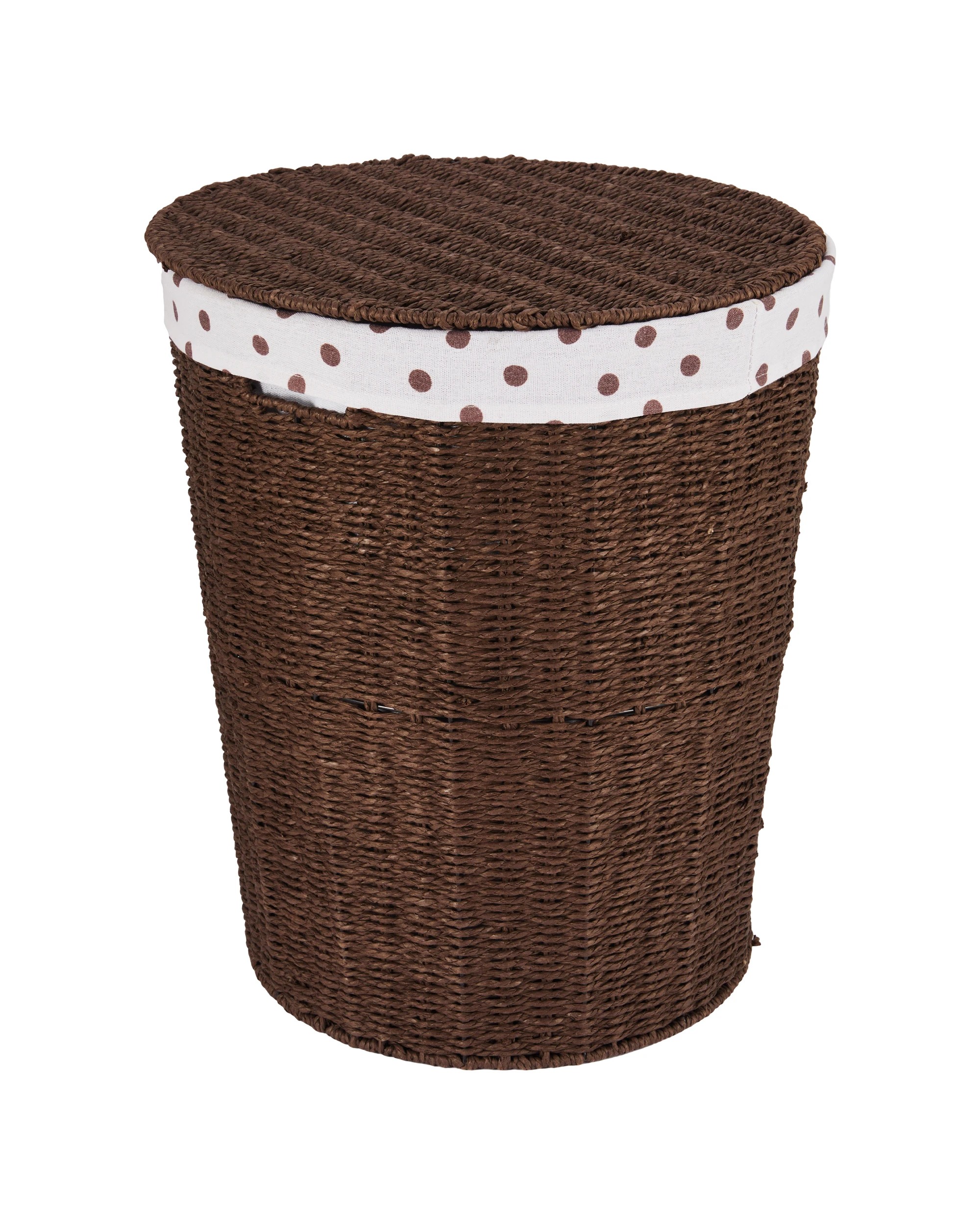 1 Round Paper Rope Hamper with Lid, 1 of 6