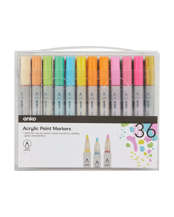 36 Pack Acrylic Paint Markers Kmart
