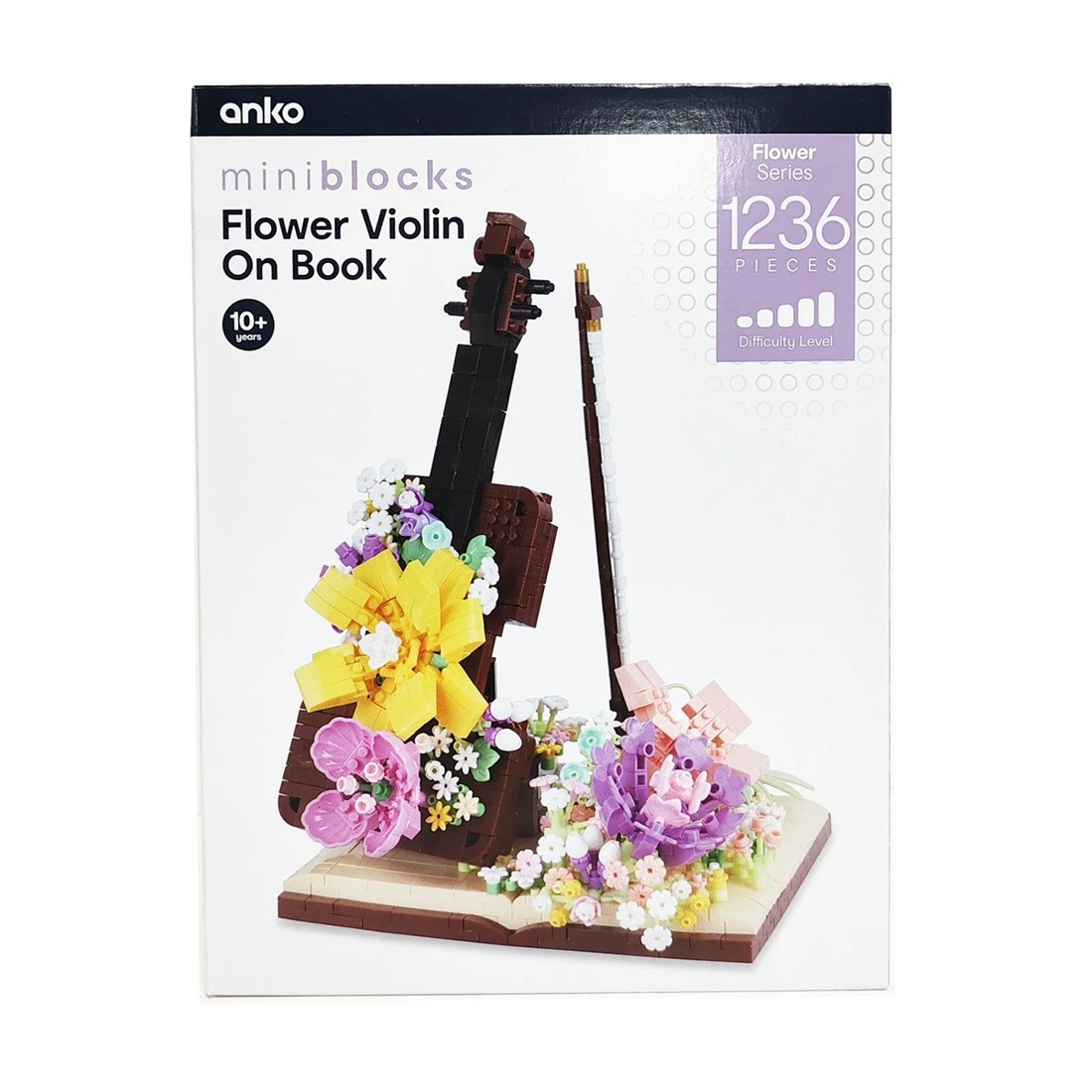 1 1236 Pieces Mini Blocks Flower Series: Flower Violin on Book, 1 of 4