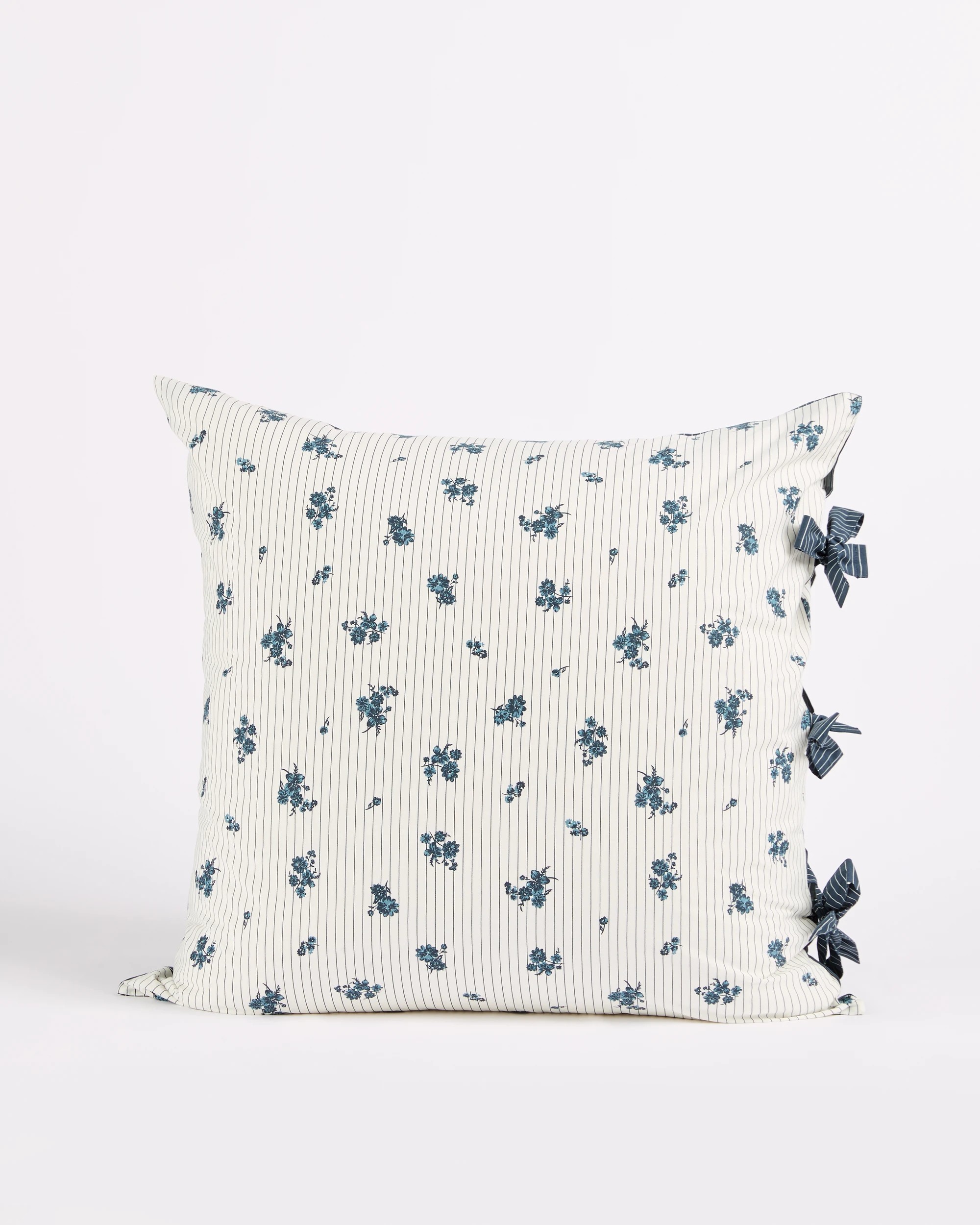 1 Target Ezra Floral Pinstripe Australian Cotton Reversible European Pillowcase - One Size - White, 1 of 3