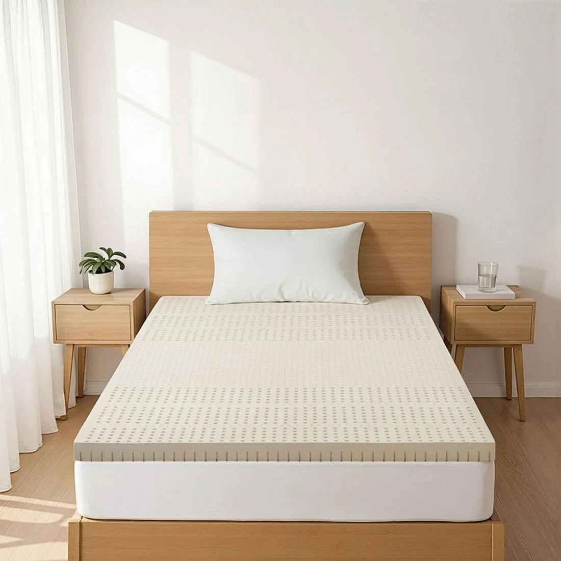 5 Giselle Bedding Latex Mattress Topper 7.5cm King Single - King Single Bed - Beige, 5 of 8