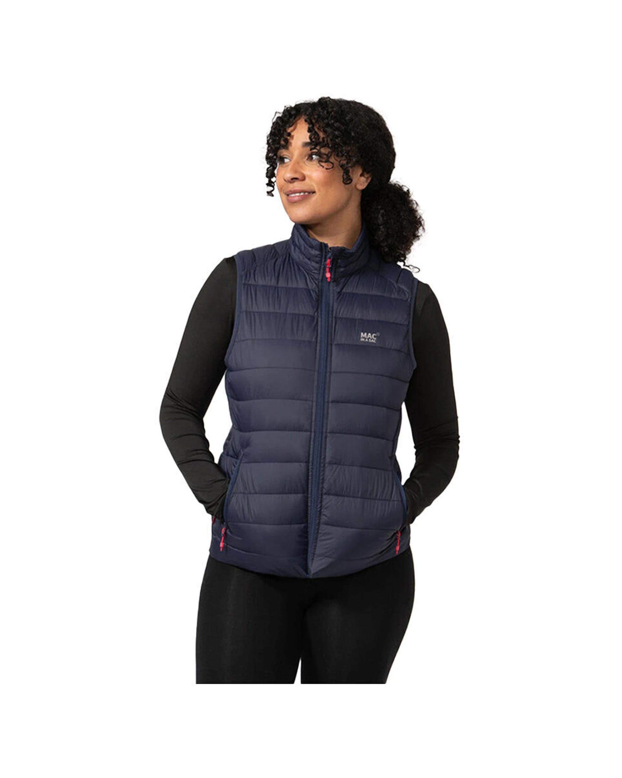 1 Mac In A Sac Synergy Packable Womens Filled Thermolite Vest NAVY, 1 of 3