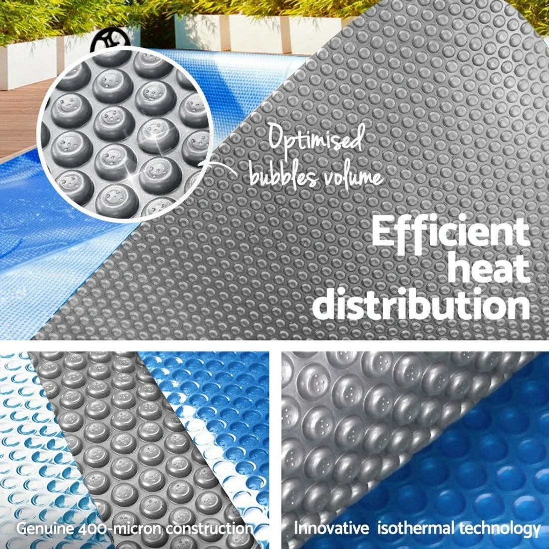 5 Aqua Buddy Pool Cover 6.5x3m 400 Micron Swimming Pool Solar Blanket - Multi, 5 of 6