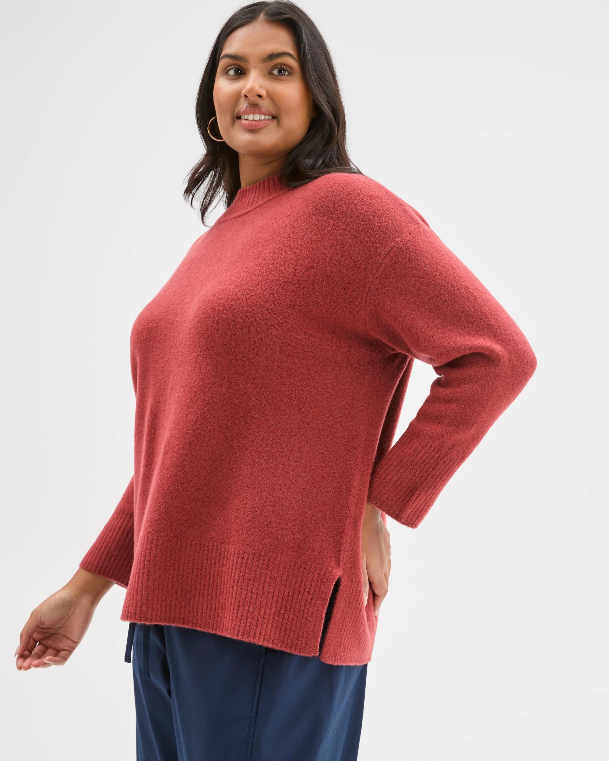 3 Target Curve Plus Size Super Soft Jumper RED PEAR MARLE, 3 of 5
