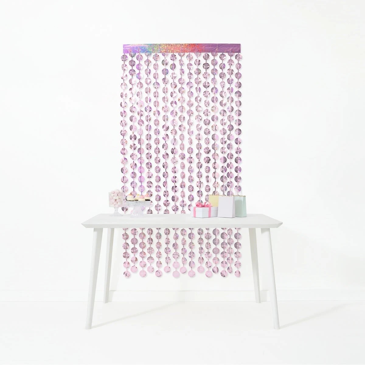 1 Pink Disco Foil Curtain, 1 of 6