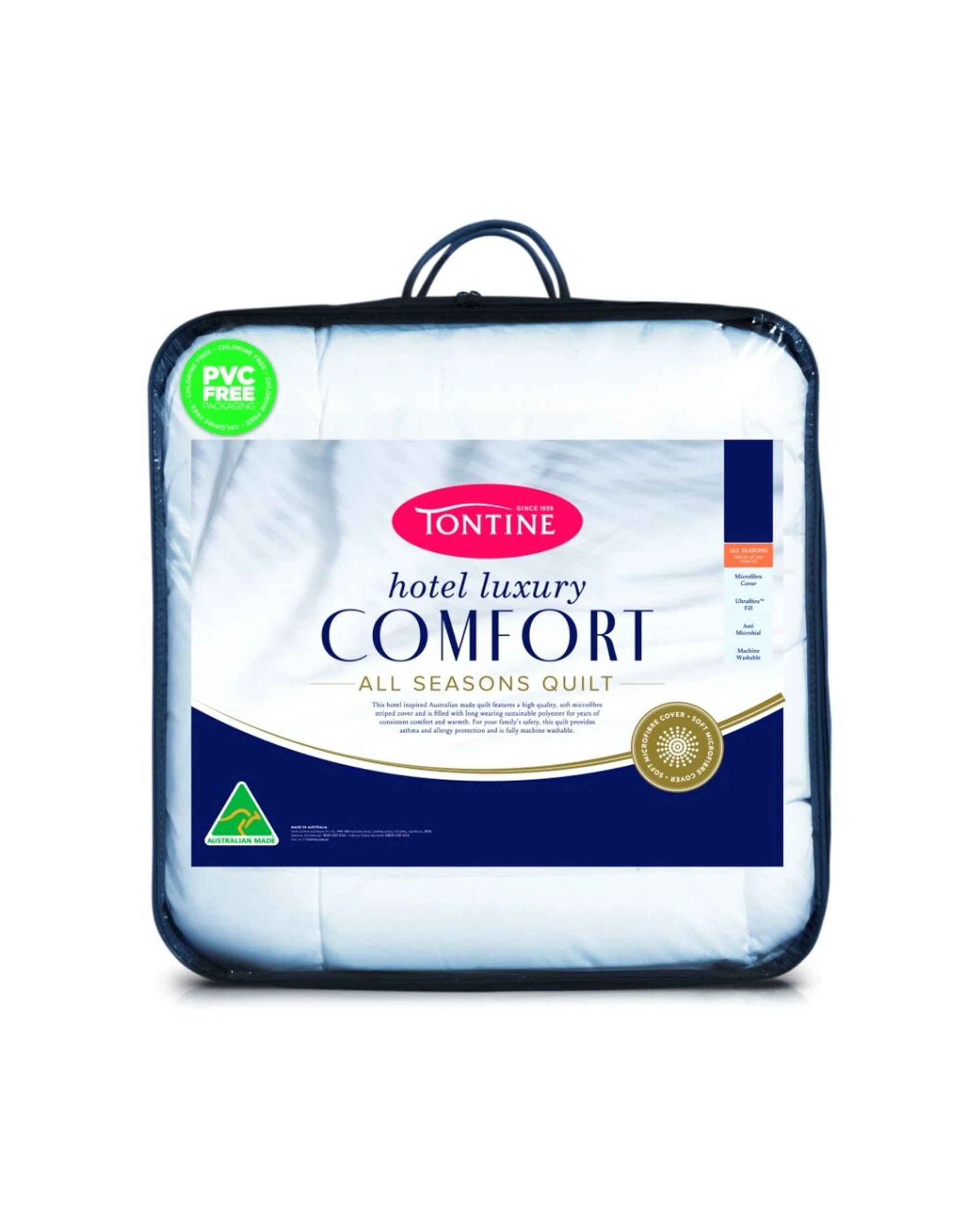 1 Tontine Hotel Luxury Comfortable Quilt Duvet All Seasons Doona - Queen Bed - White, 1 of 4