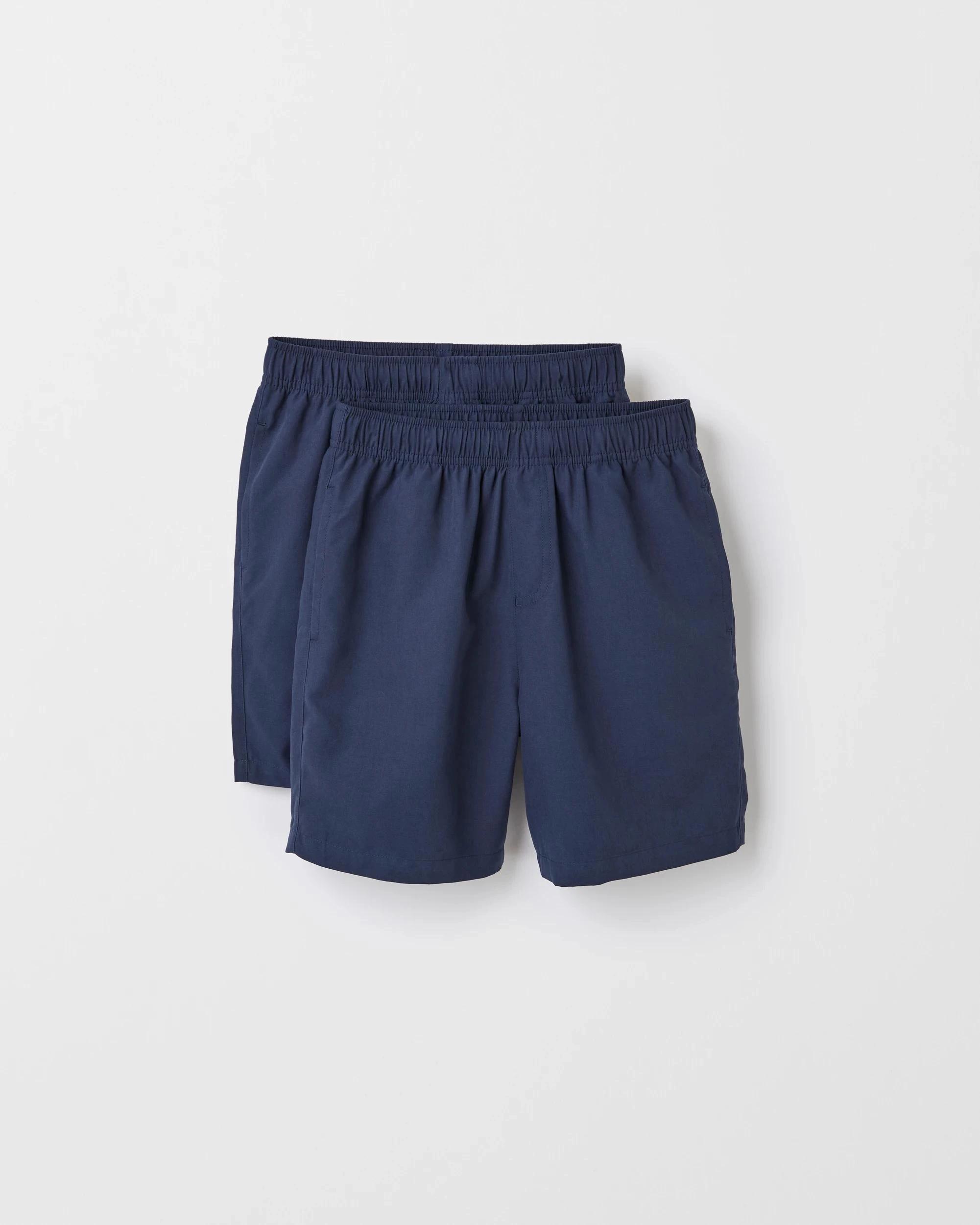 1 Target Kids School Microfibre 2 Pack Shorts NAVY BLUE, 1 of 3