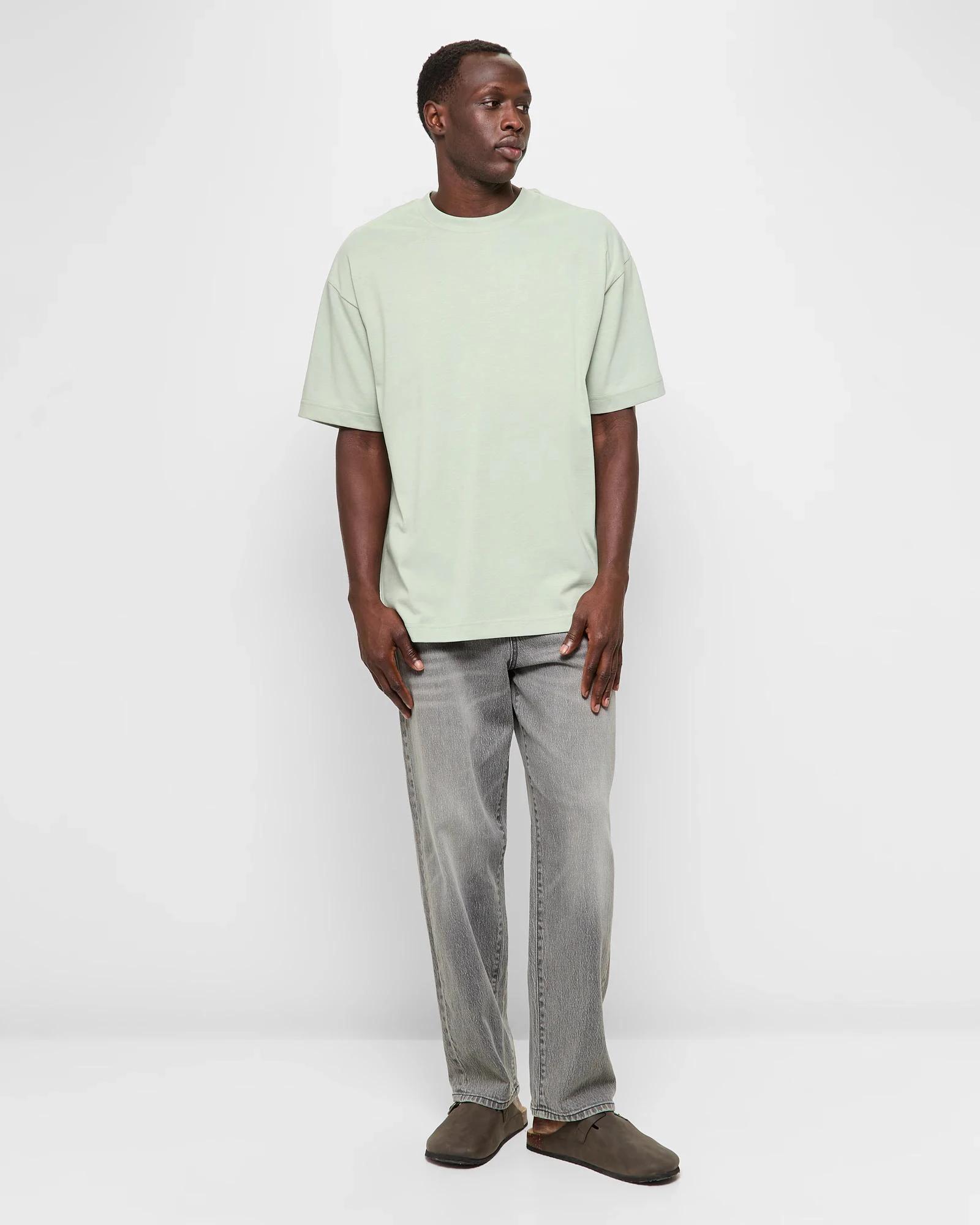 2 Commons Australian Cotton Oversized Heavy Core T-Shirt AQUA/GREY, 2 of 7