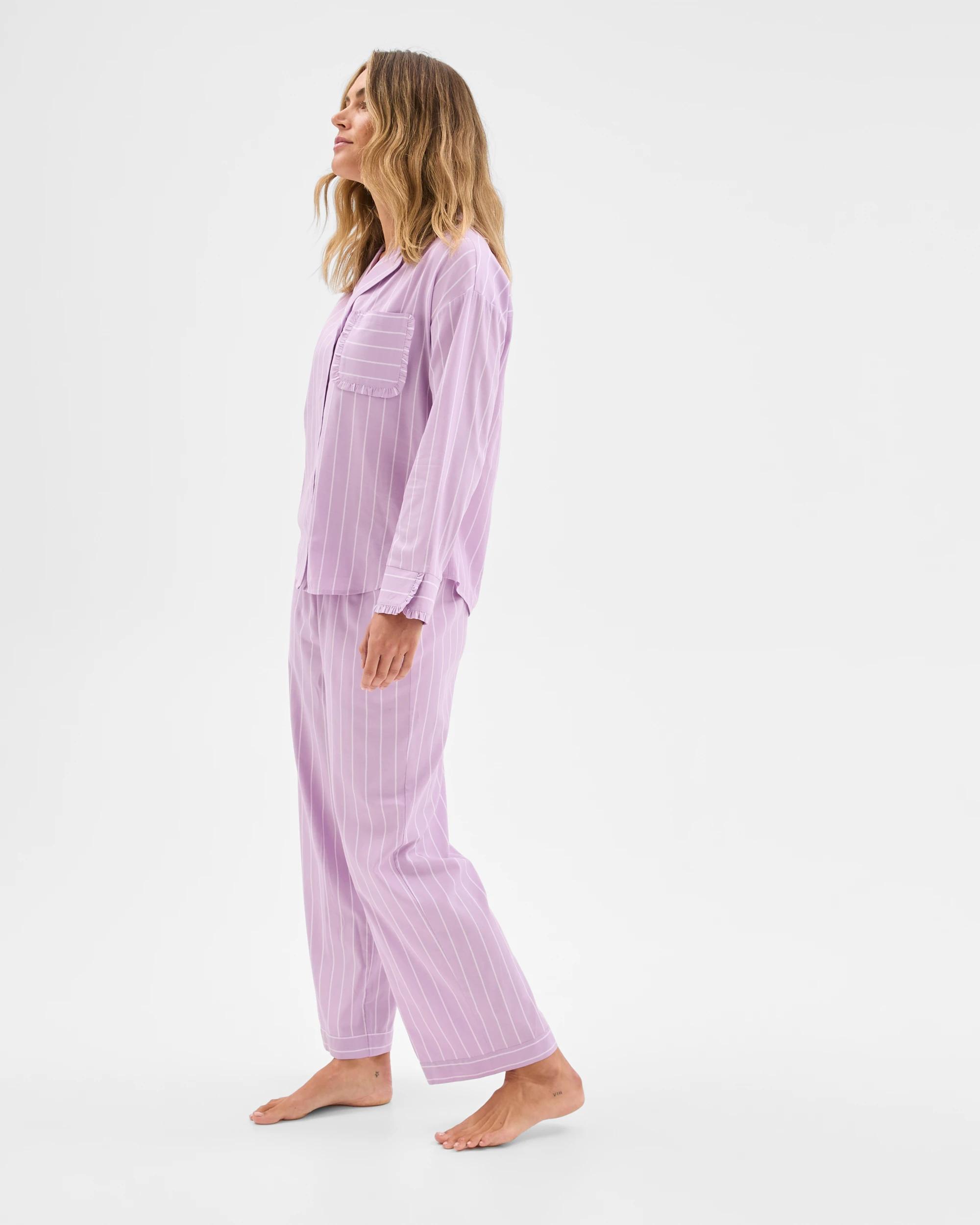3 Target Woman Long Sleeve Top and Pants Pyjama Set LILAC STRIPE, 3 of 6