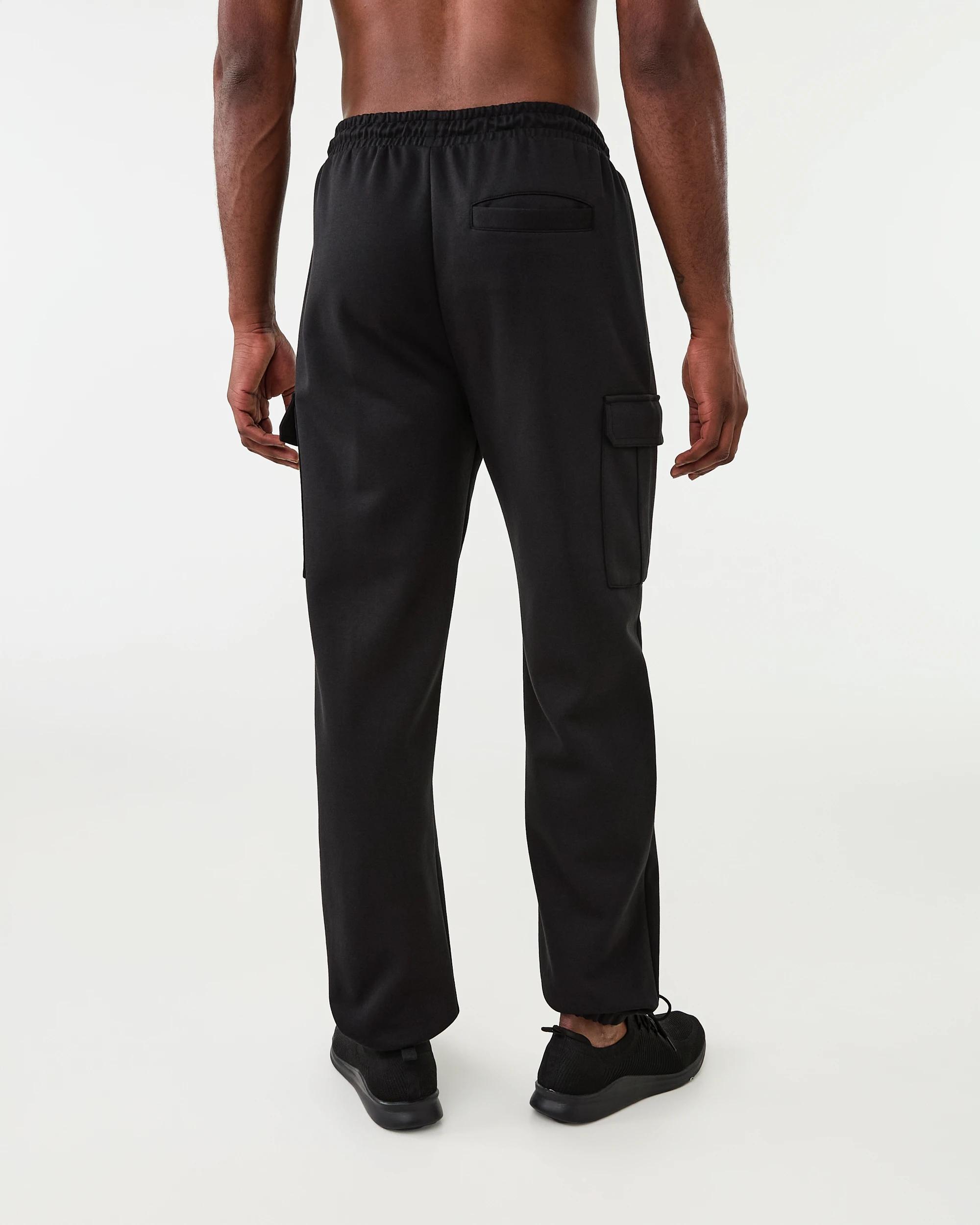 3 Active Mens Cargo Scuba Trackpants Black, 3 of 6