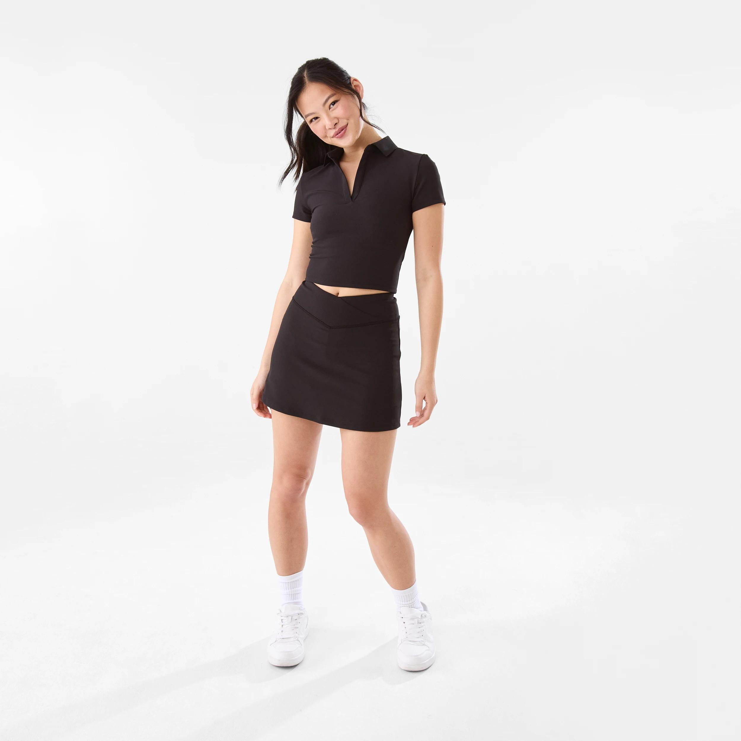 2 Active Womens Rib V-Skort Black, 2 of 7