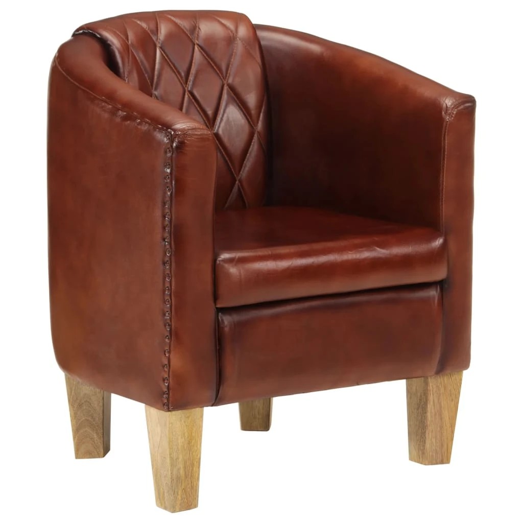 1 vidaXL tub chair Breathable Material - Brown, 1 of 9