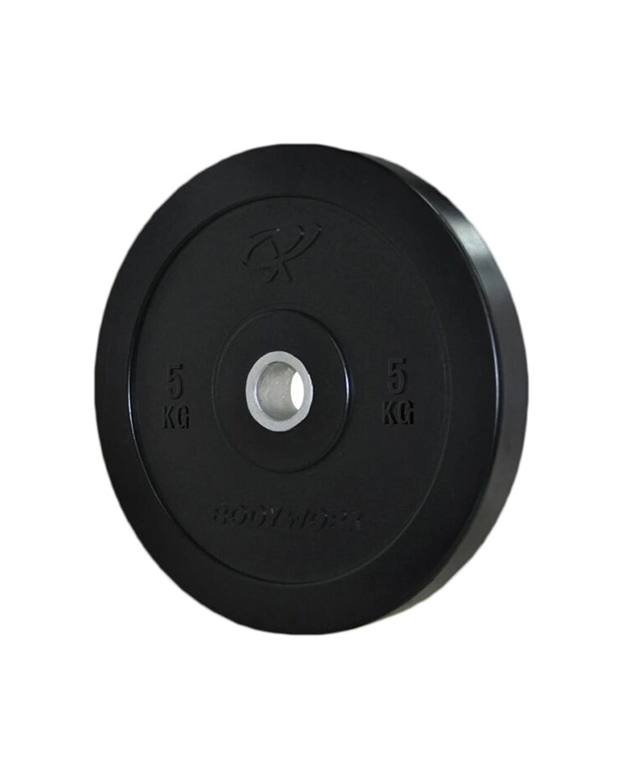 2 BODYWORX Bumper Plate 2 Pack 5kg Olympic Rubber Encased Plates 50mm Diameter - Black, 2 of 2