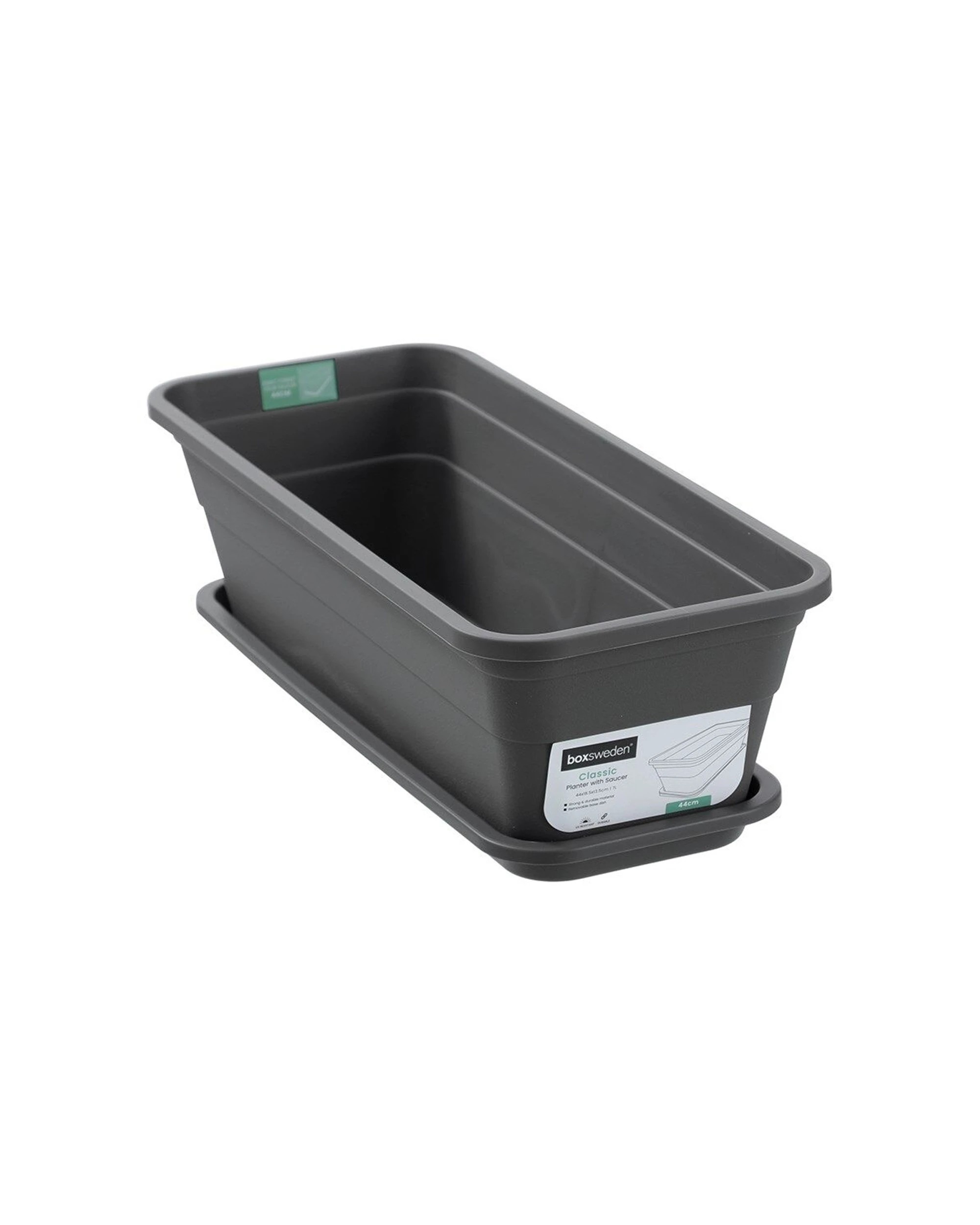 4 Boxsweden Classic Plastic Planter Rect With Saucer Durable 44cm - Multi, 4 of 8