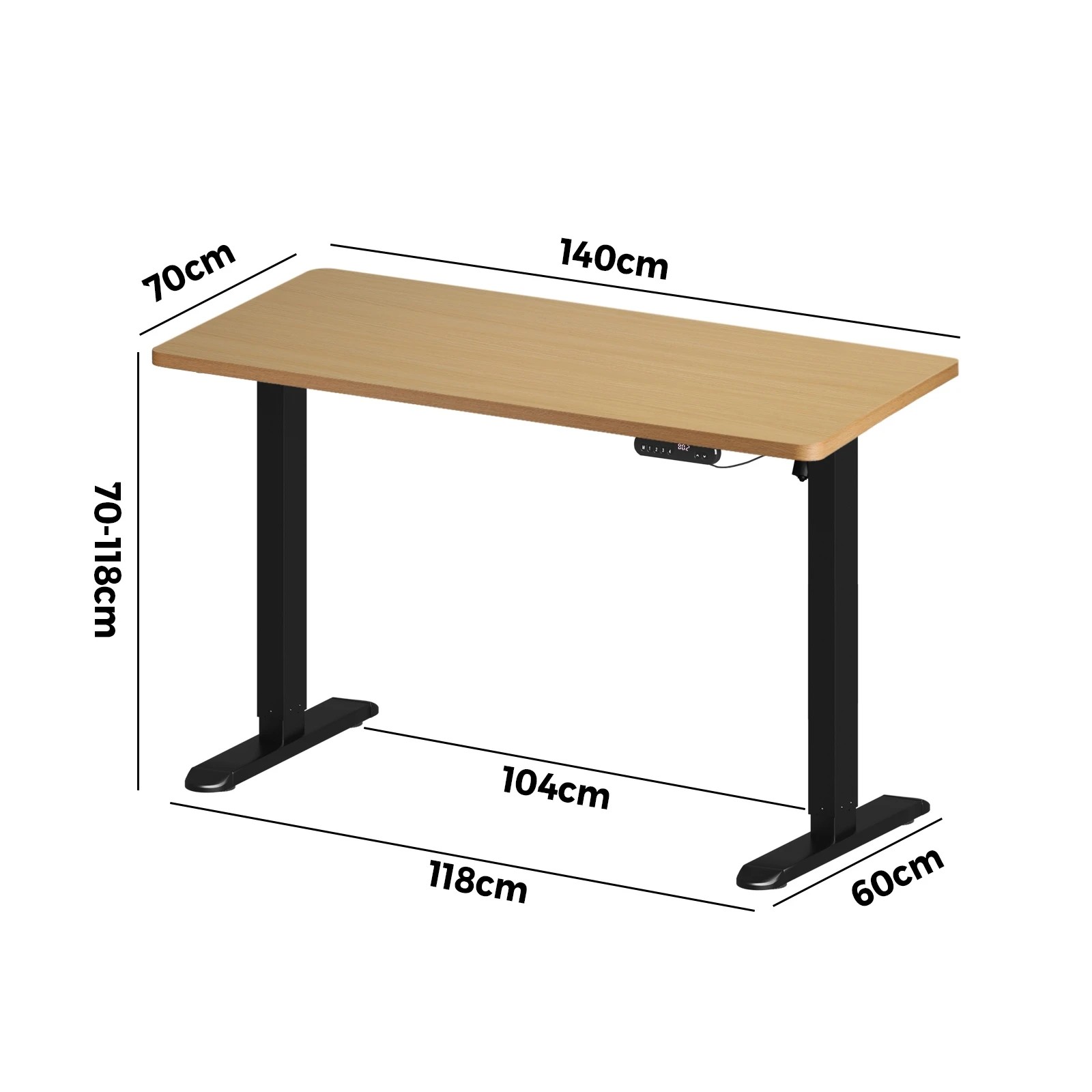 4 Oikiture Electric Standing Desk Single Motor 140cm Tabletop
 - Multi, 4 of 4