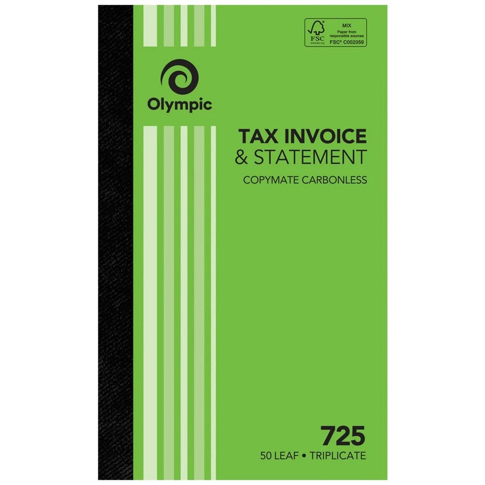 1 Olympic No.725 Carbonless Triplicate Invoice/Statement Book, 1 of 2