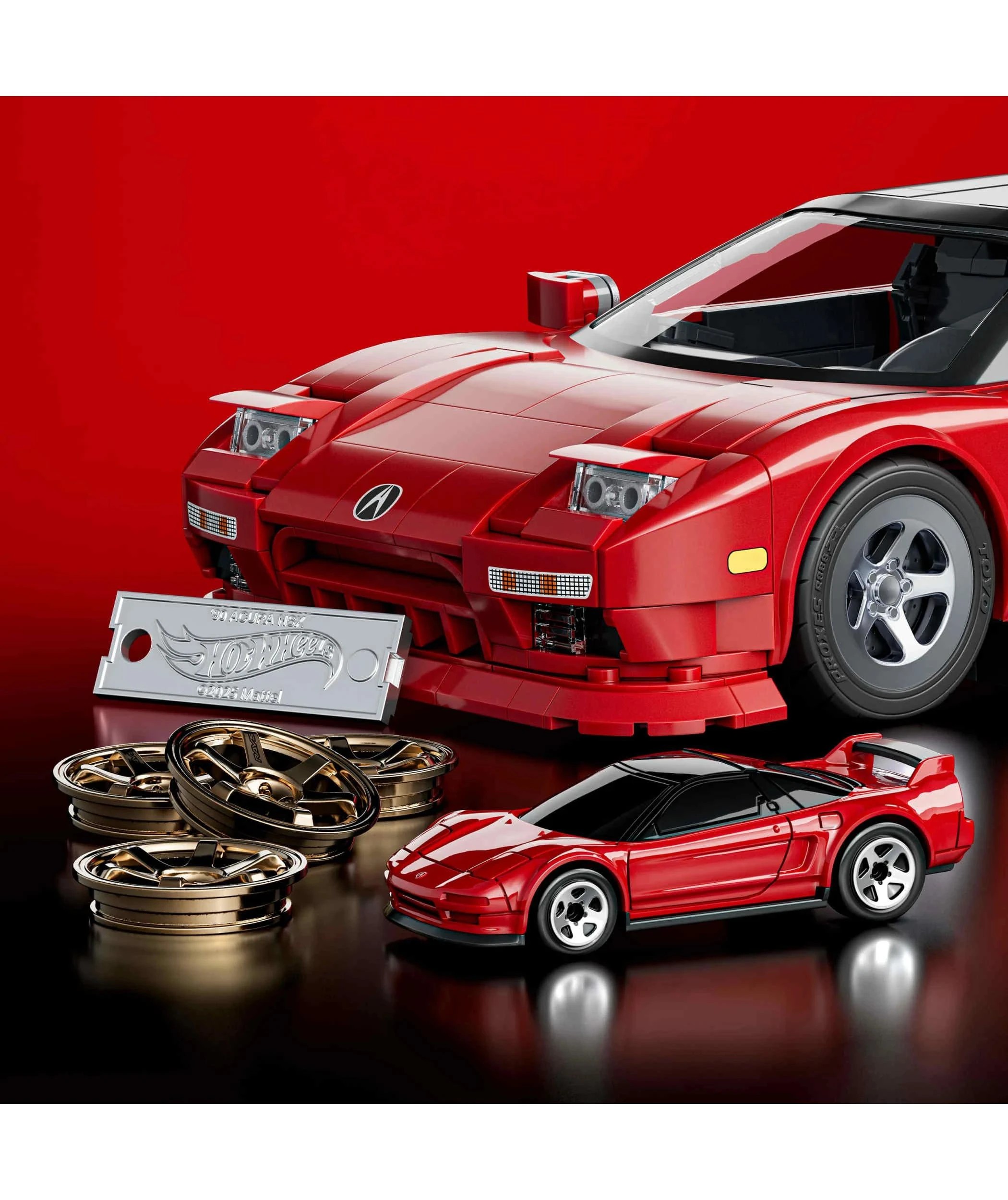 5 Mattel Brick Shop Hot Wheels ’90 Acura NSX Building Toy Kit - Red, 5 of 6