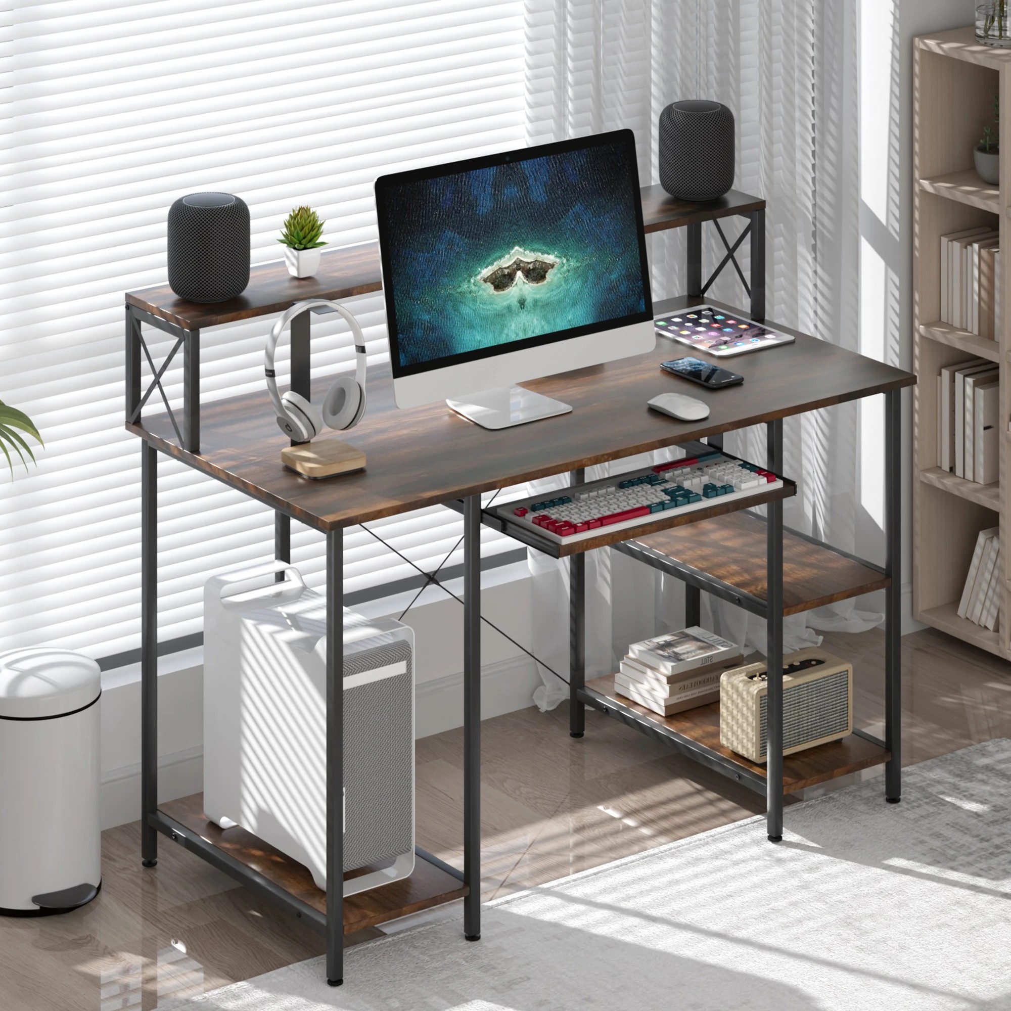 6 Levede Computer Desk 120cm - Brown, 6 of 6