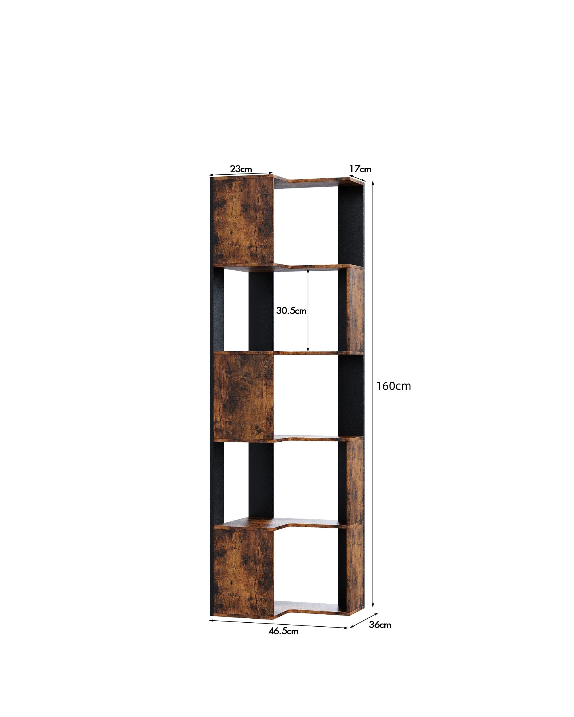 9 Advwin 5 Tier Corner Bookshelf 160cm Tall Corner Bookcase Display Rack Storage Shelves, 9 of 9