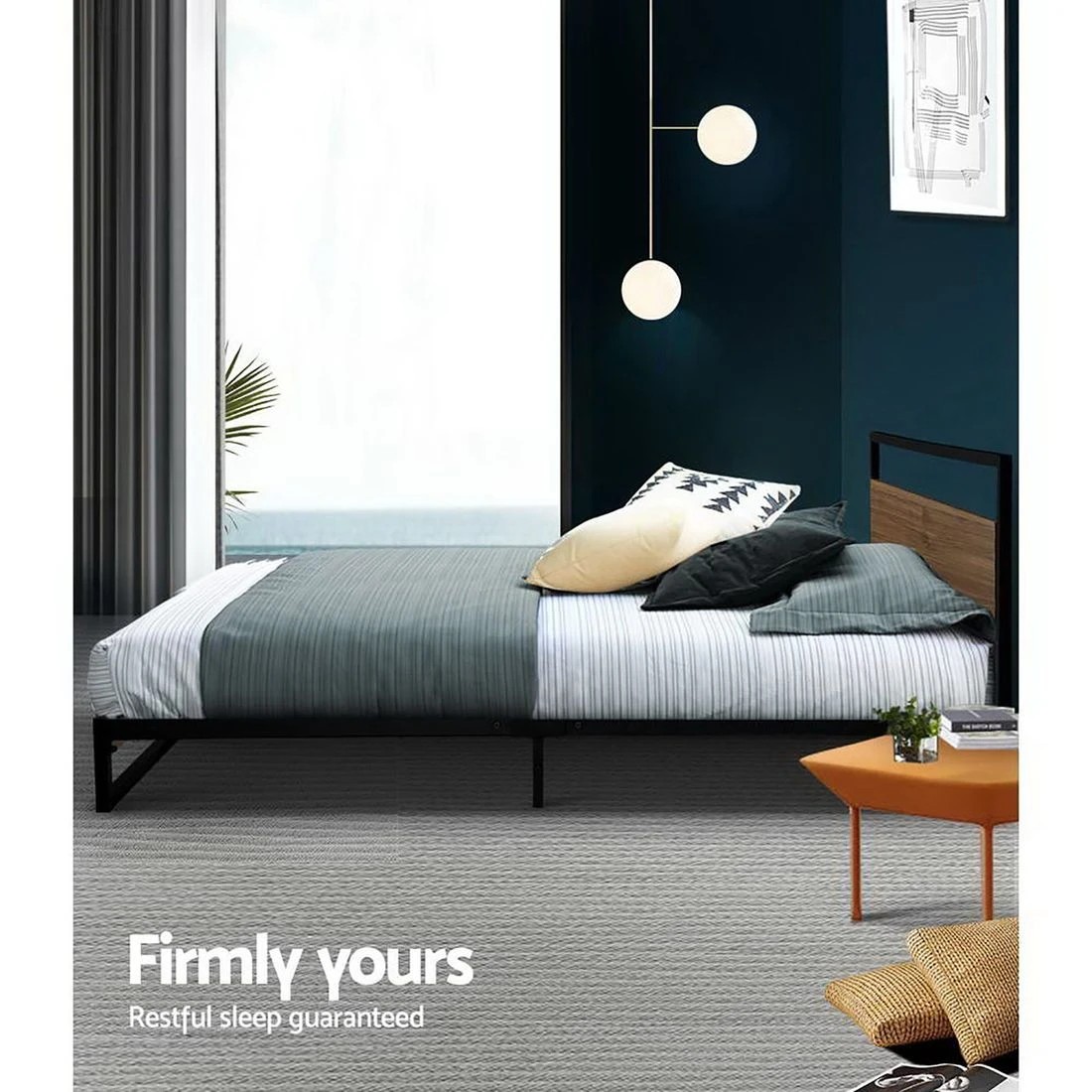 9 Artiss Bed Frame Metal Frame Dane - King Single Steel Frame Sturdy Slats Noise Free Easy Assembly Modern Design - Black, 9 of 10