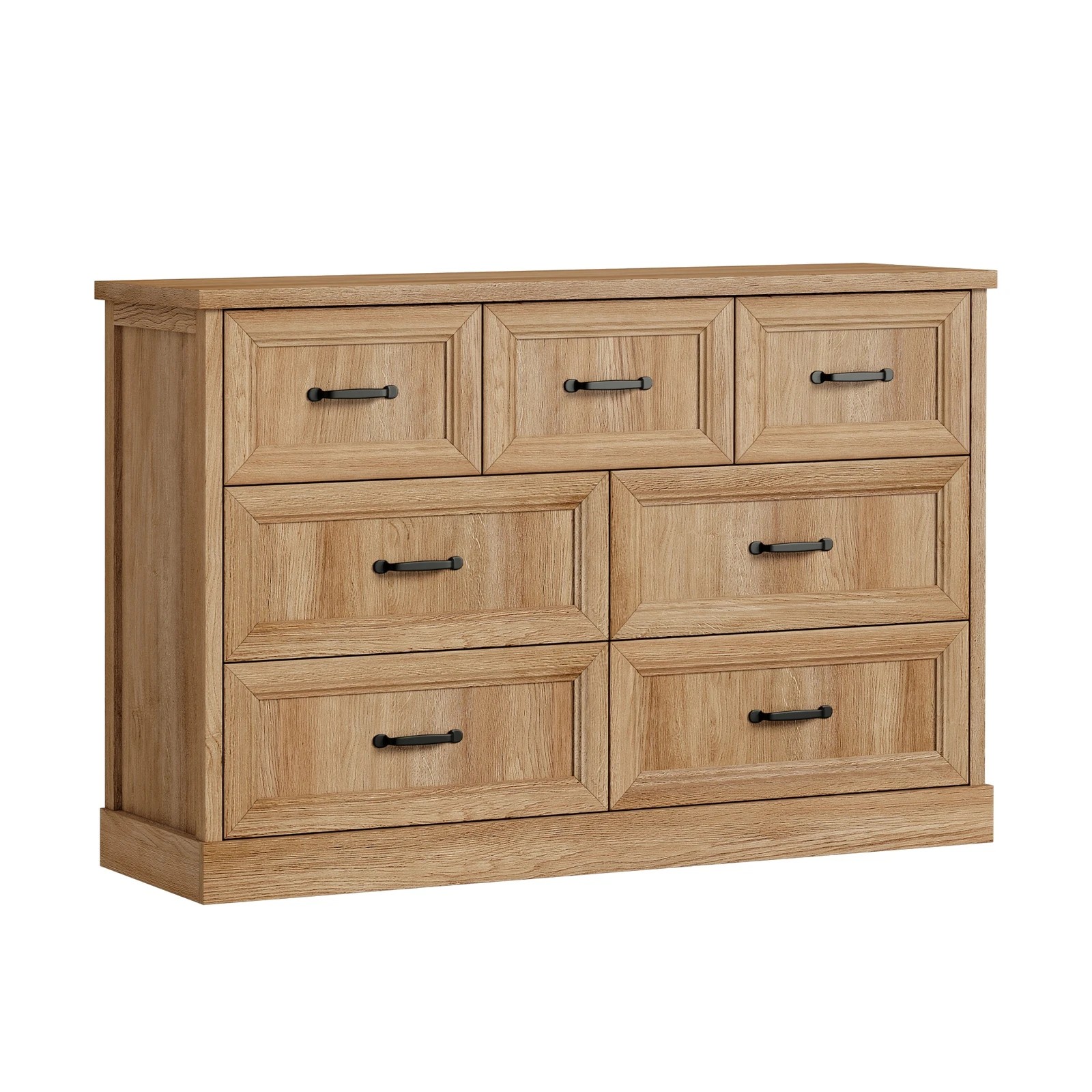6 Oikiture 7 Chest of Drawers Bedside Dresser Tallboy Storage Bedroom - Natural, 6 of 10