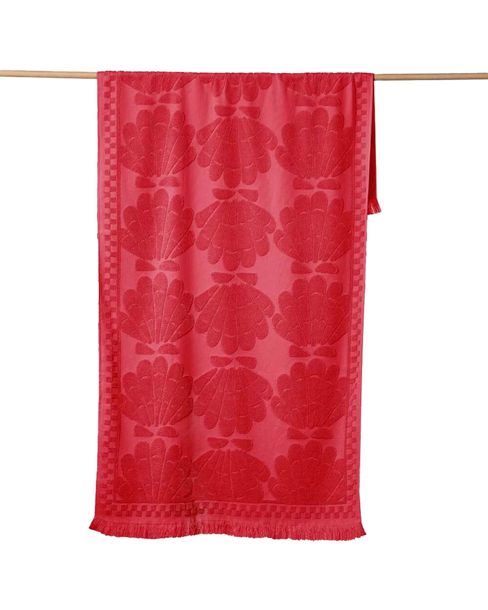 1 Canningvale Postitana Terry Beach Towel - Red, 1 of 1