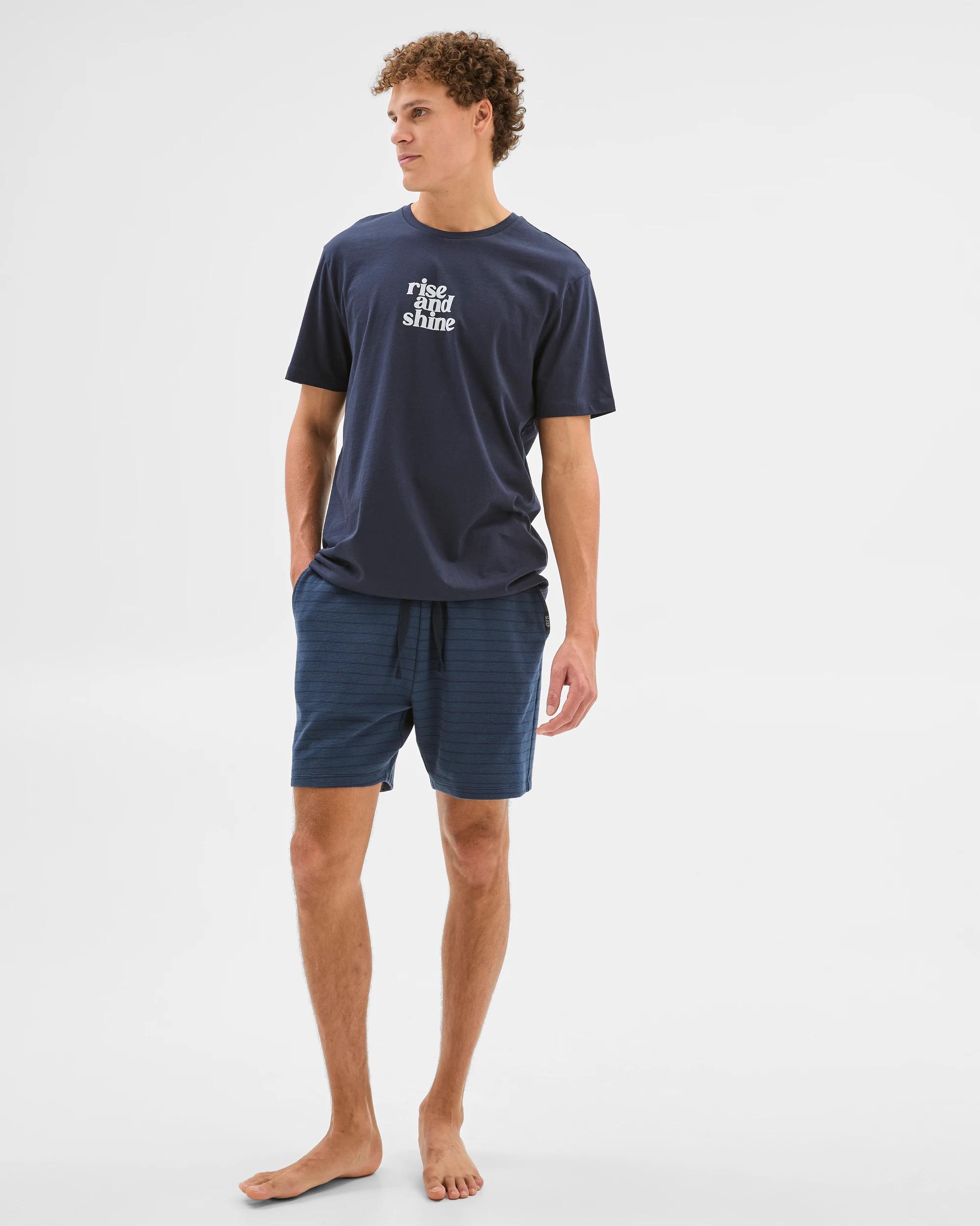 2 Australian Cotton Mens  Sleep T-shirt - Maxx NAVY BLAZER, 2 of 6