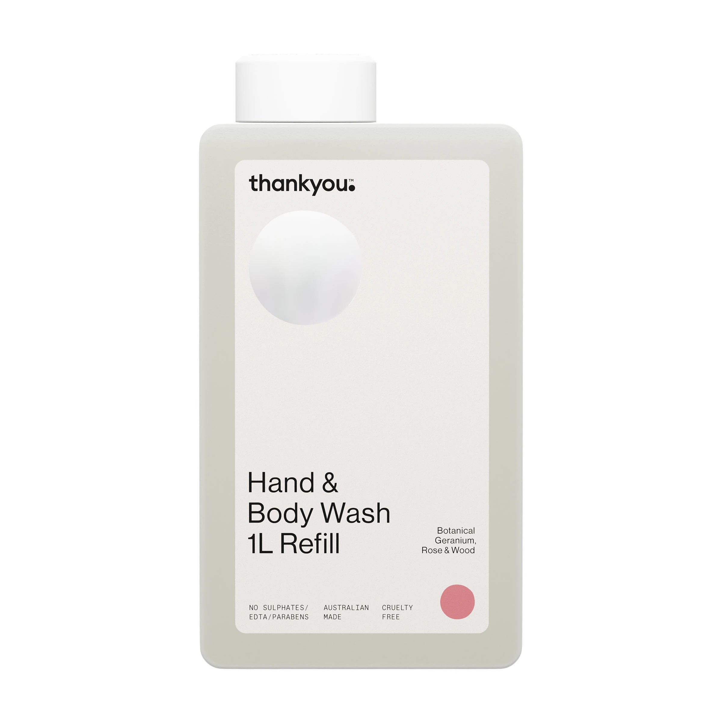 1 Thankyou Hand & Body Wash Refill 1L - Botanical Geranium, Rose & Wood, 1 of 2