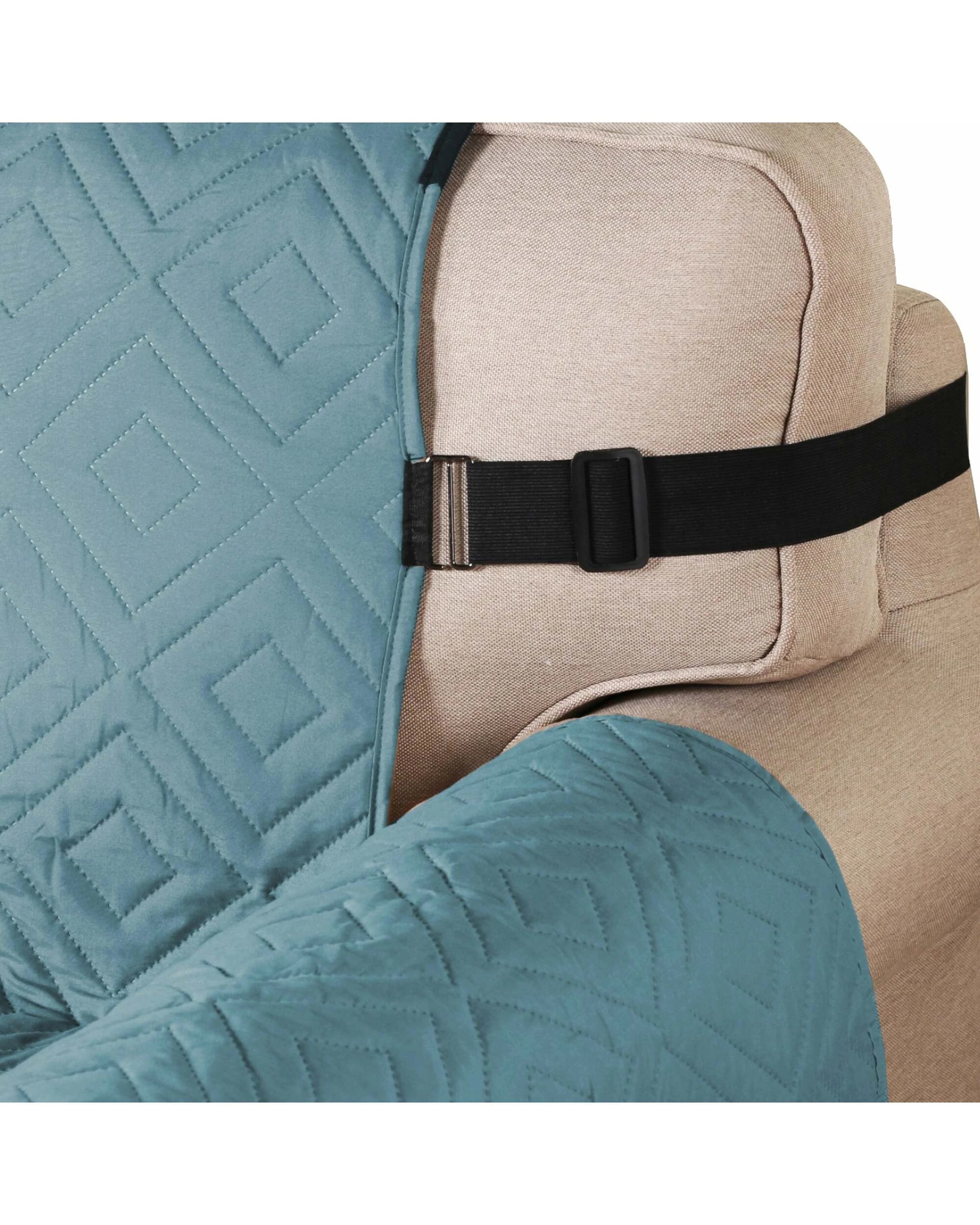2 Smarcute 1 Seater Reversible Non-Slip Sofa Cushion with Straps - Blue, 2 of 5