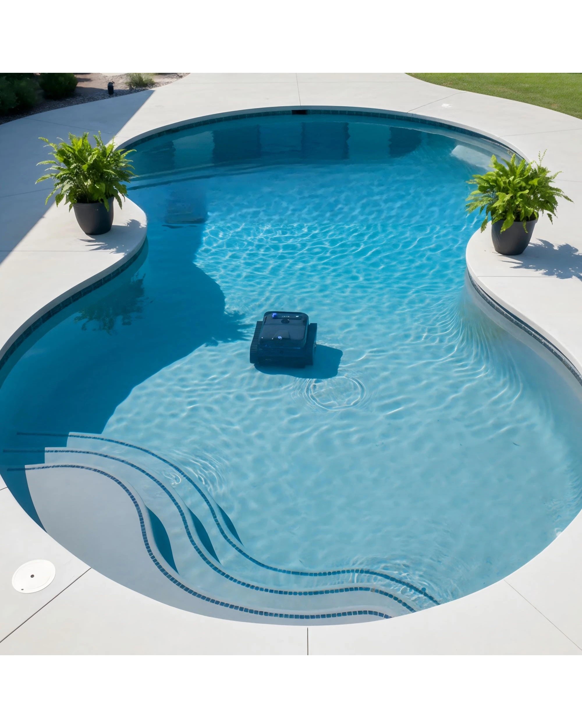 7 Advwin Robotic Pool Vacuum with Wall & Waterline Climbing - Black, 7 of 8