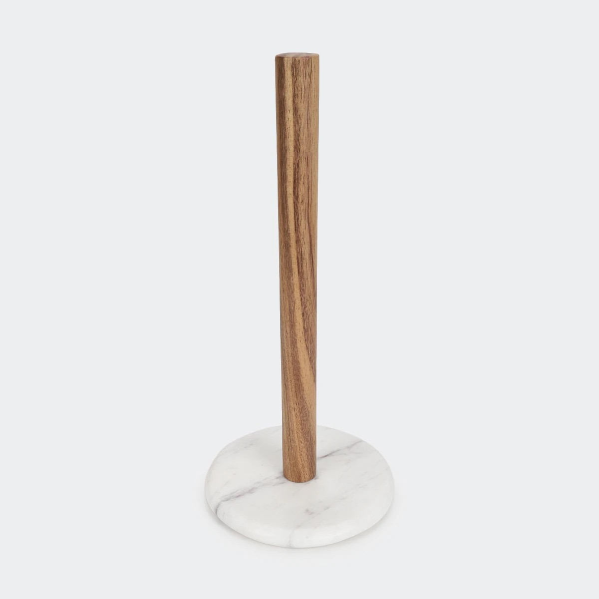 2 Marble and Acacia Paper Towel Stand, 2 of 4