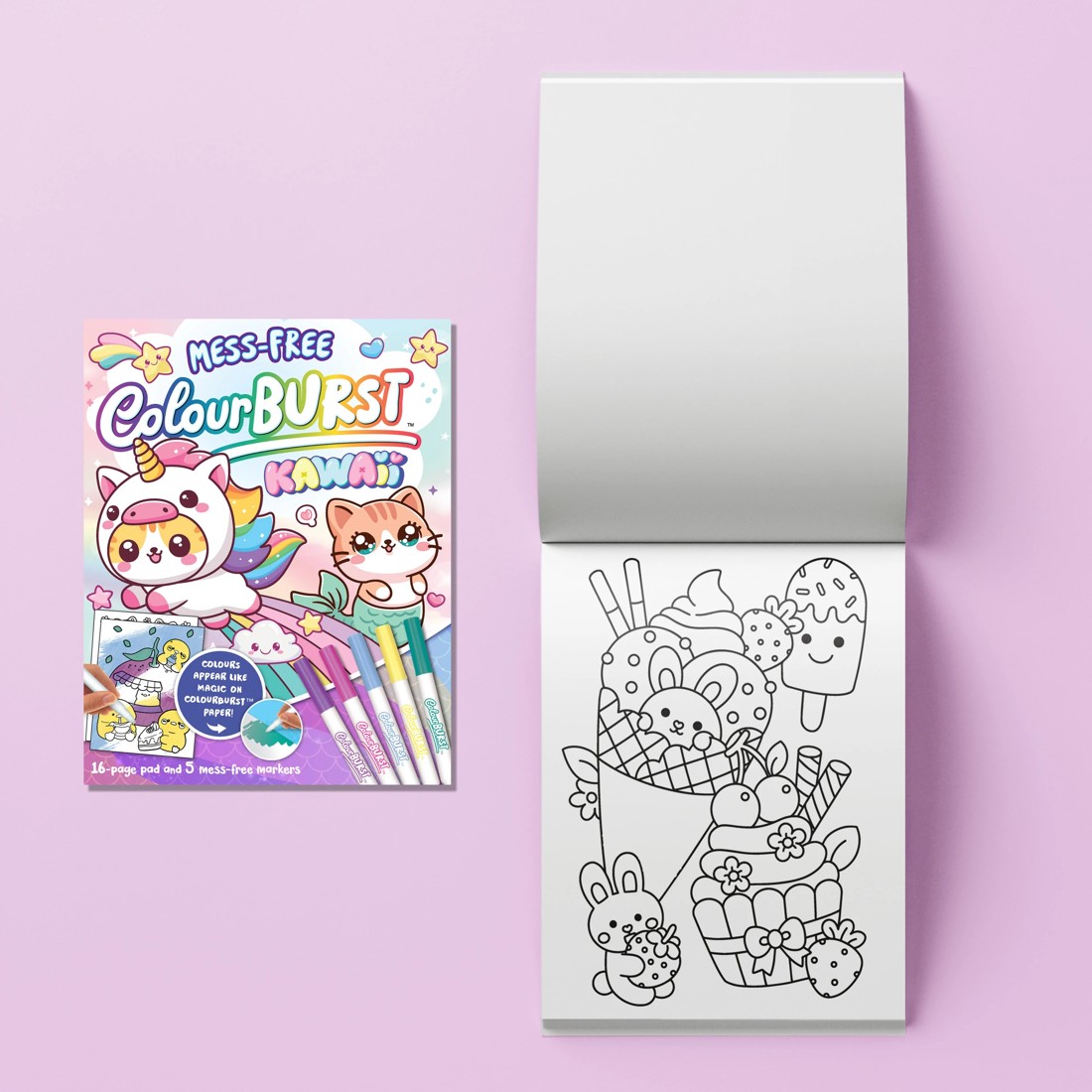 3 INKredibles Mess-Free ColourBurst Kawaii​ Activity Kit - Book, 3 of 6
