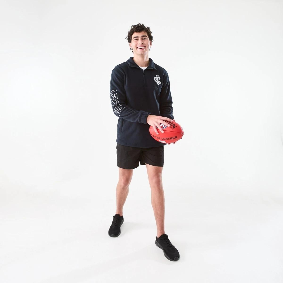 1 Official AFL Adult Polar Fleece Top Carlton, 1 of 8