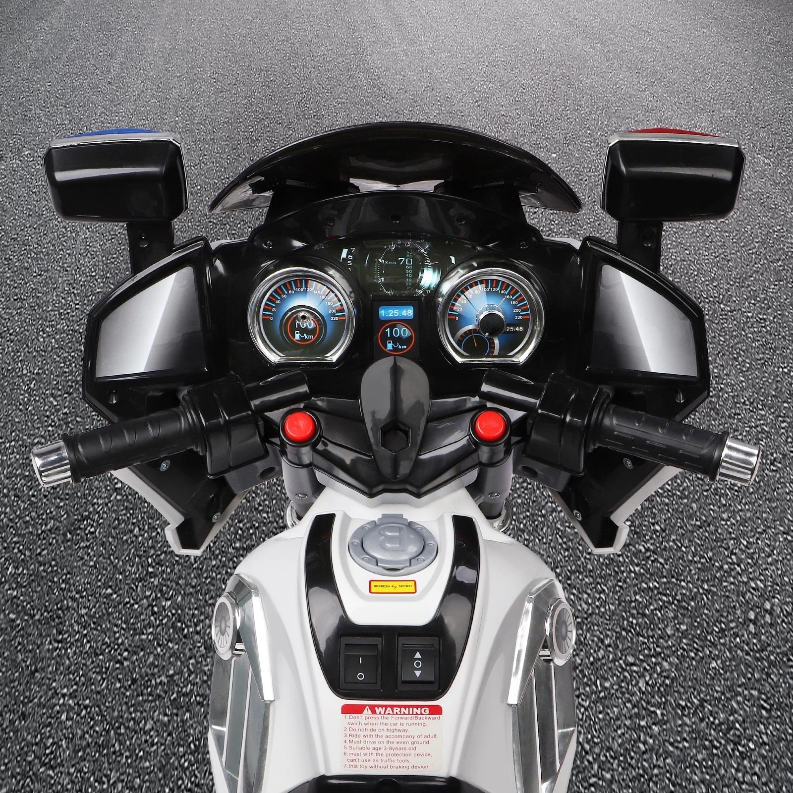 8 Alfordson Kids Ride On Car Patrol Motorcycle Electric 60W Motors BMW Inspired - White, 8 of 9