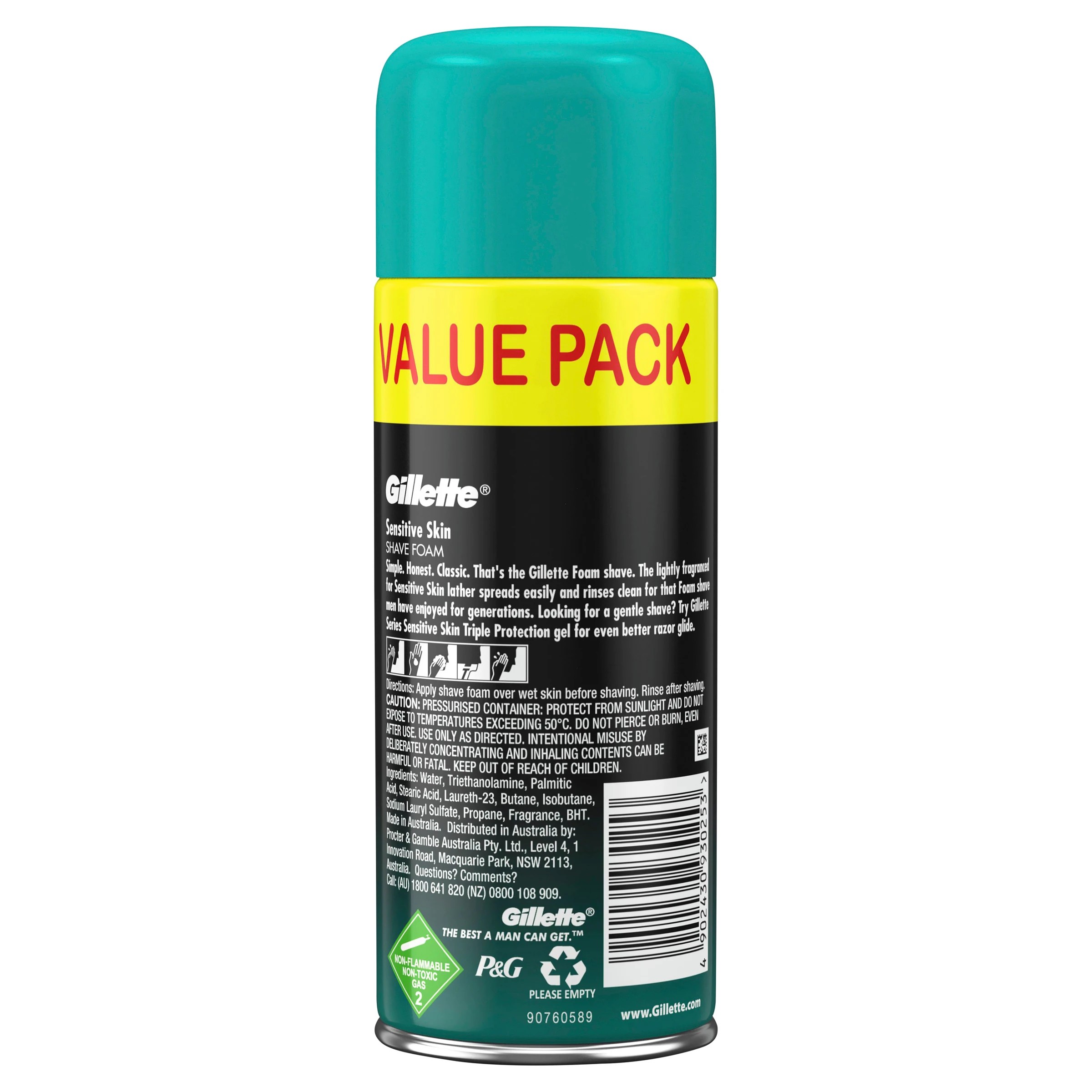 2 Gillette Shave Foam Sensitive Skin Value Pack 333g, 2 of 8