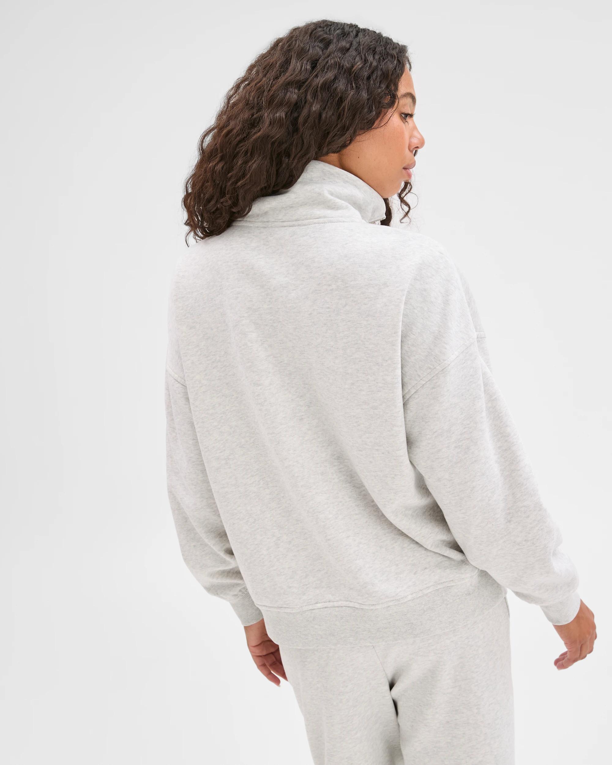 4 Target Woman Australian Cotton Blend 1/4 Zip Fleece Jumper SILVER MARLE, 4 of 5
