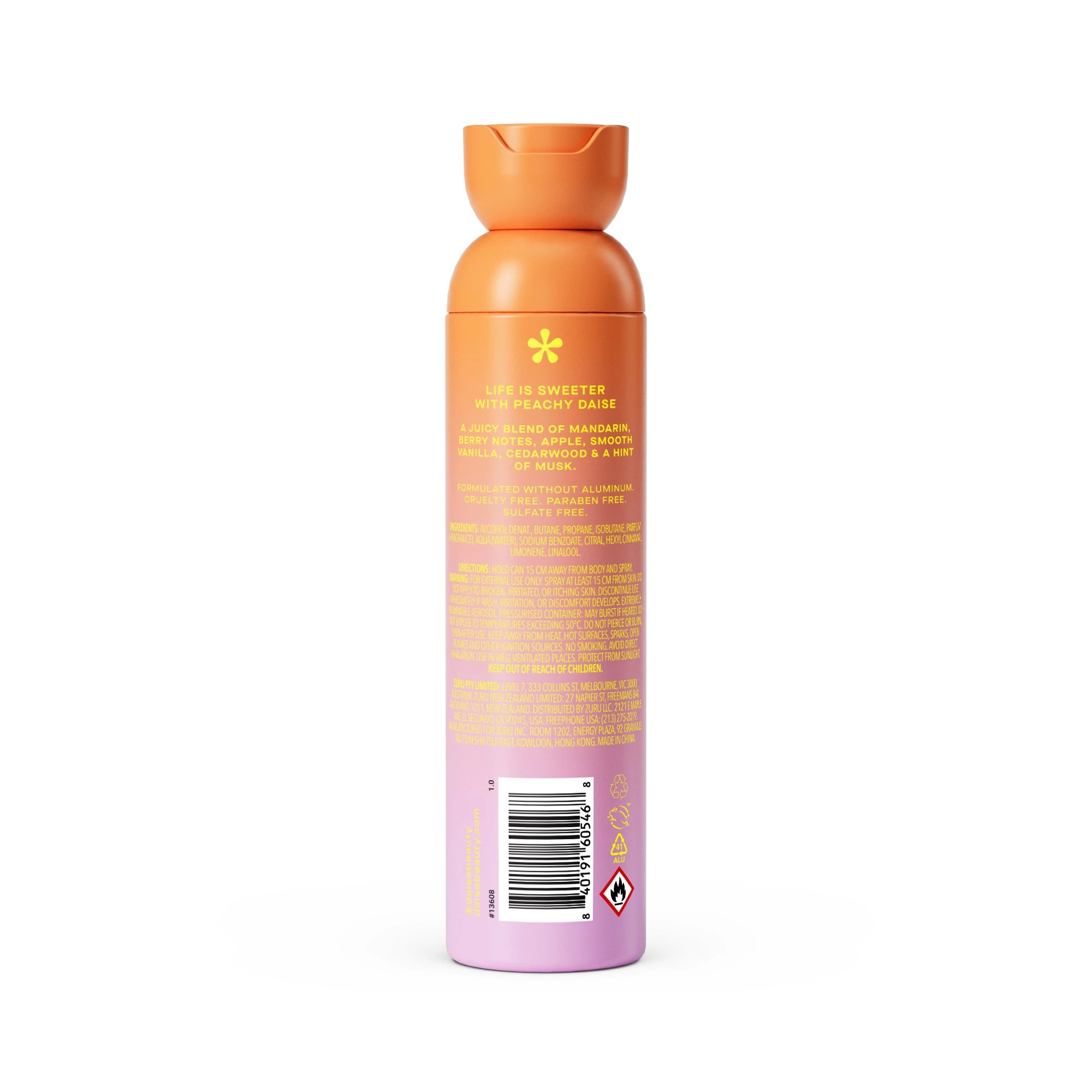 2 DAISE Peachy All Body Spray and Deodorant 120ml - Berry and Mandarin Scent, 2 of 9