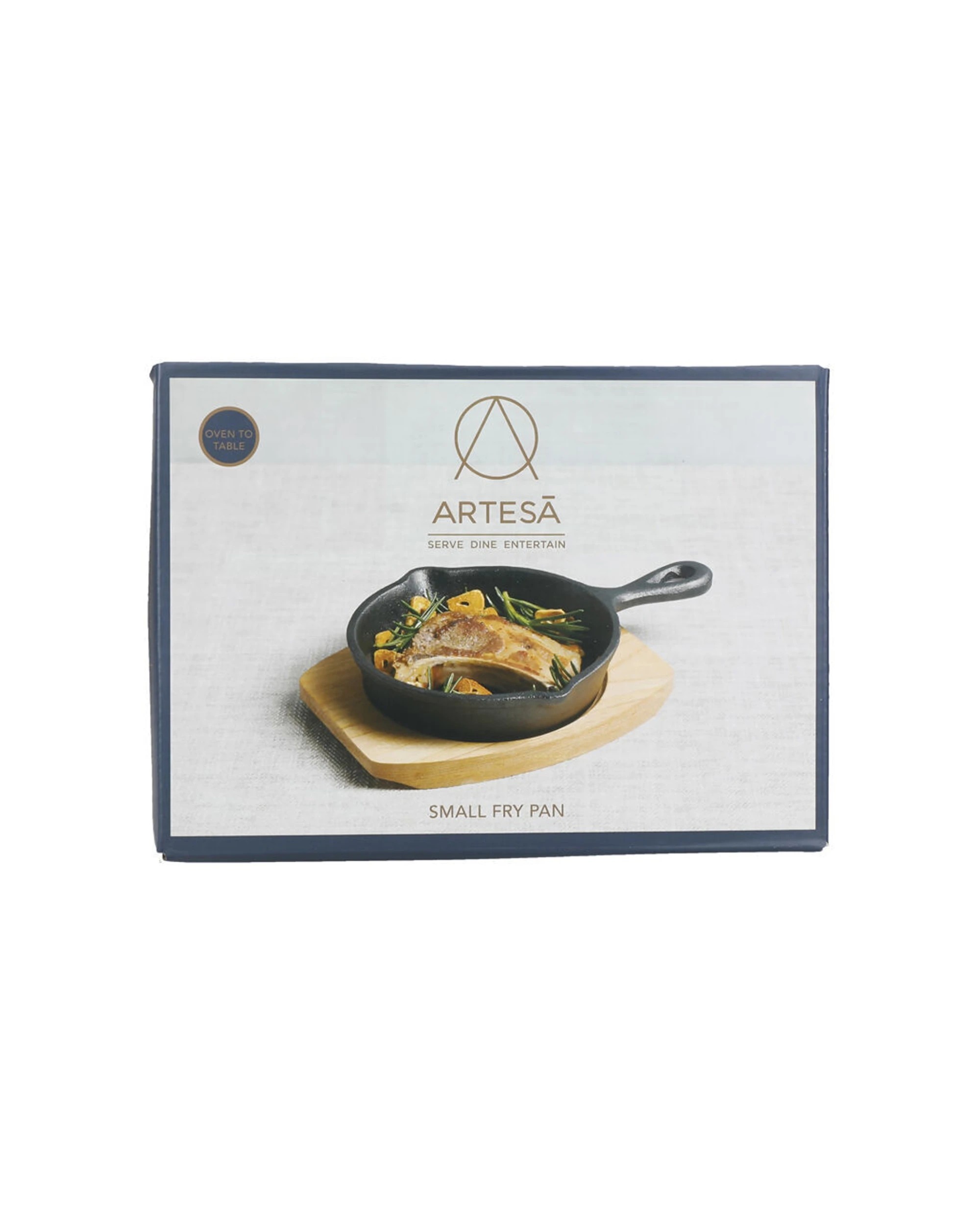 5 Artesa 4PK Cast Iron Round Small Fry Pan Serving Skillet with Wooden Board 15cm - Black, 5 of 5