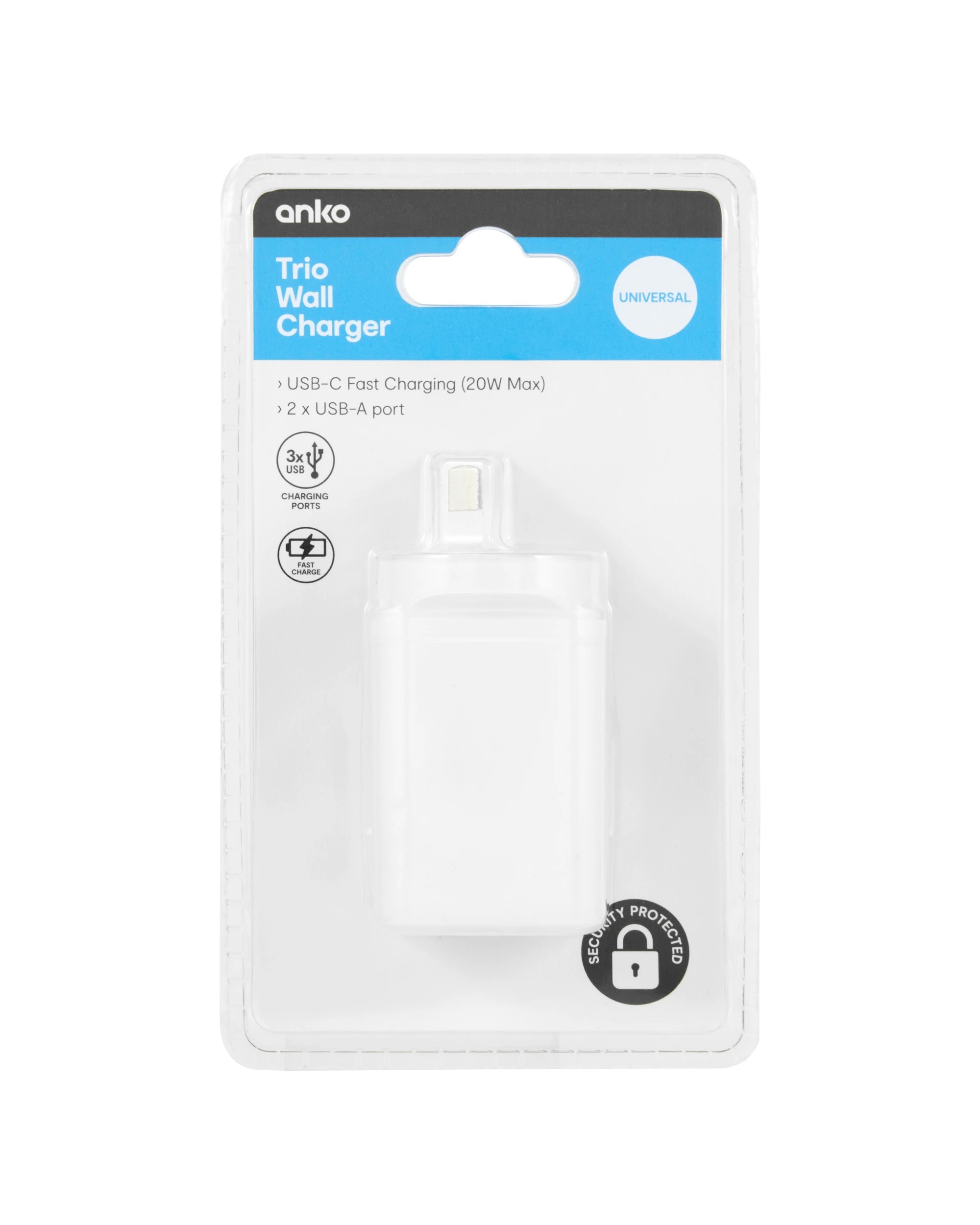 5 Trio Wall Charger - White, 5 of 5