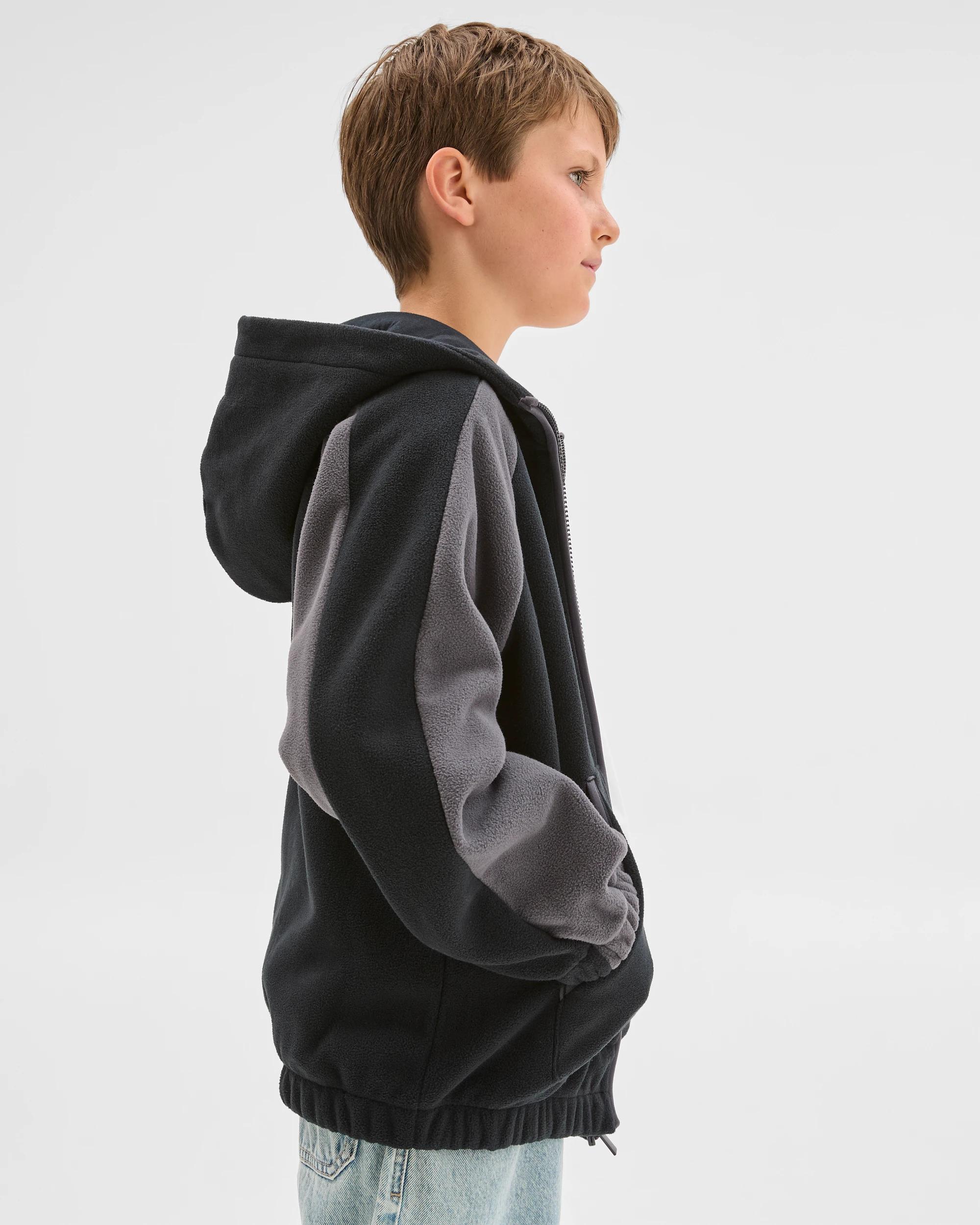 3 Target Kids Polar Fleece Zip Through Hoodie BLACK, 3 of 7