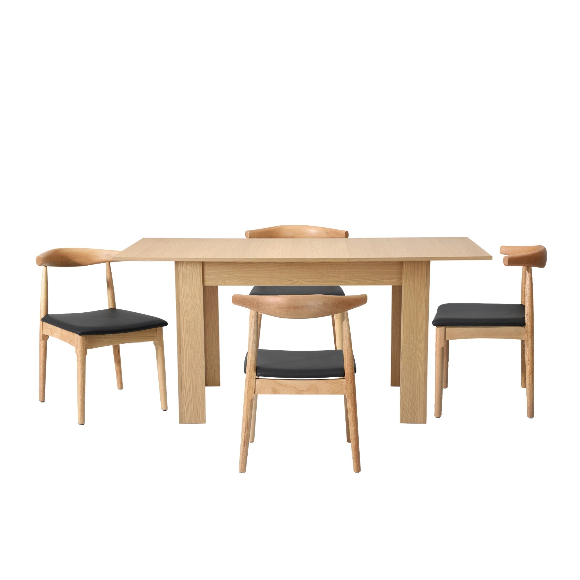 4 Oikiture 5pcs Dining Table Set 1.6m Extendable Dining Table And Chairs Pu Leather Padded Seat
 - Multi, 4 of 8
