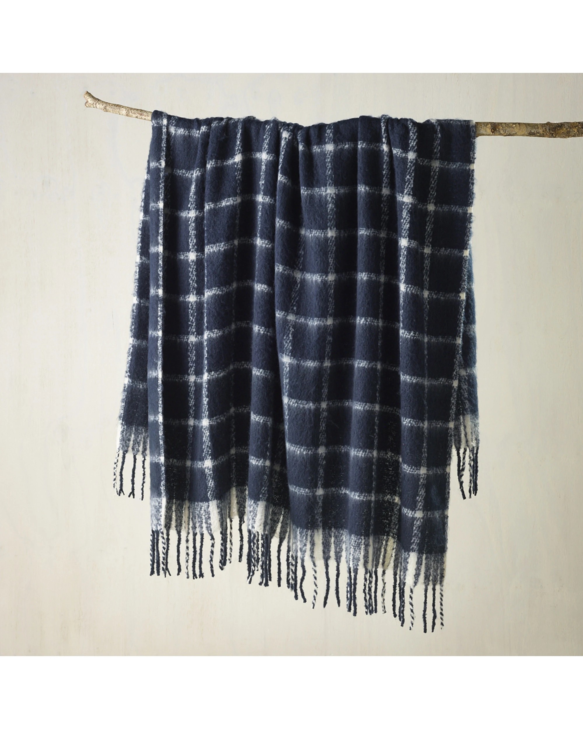 1 Bianca Maldon King Size Faux Mohair Throw Rug Indigo - Blue, 1 of 2