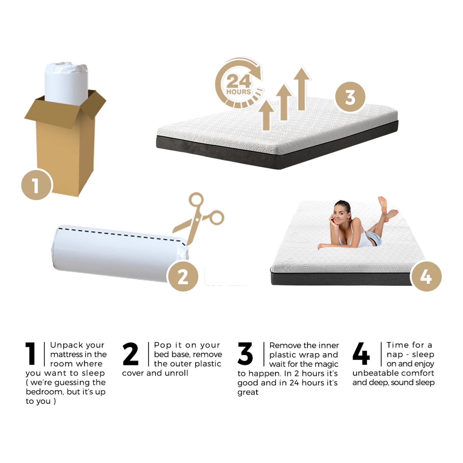 8 Bedra Bedding Mattress Gel Memory Foam Mattresses Queen Bed No Spring Firm Flippable - Multi, 8 of 10